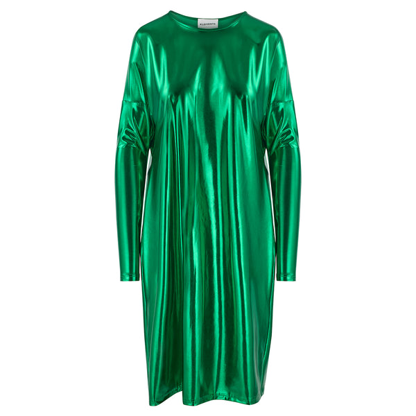 Agnes jersey dress Green  Metallic