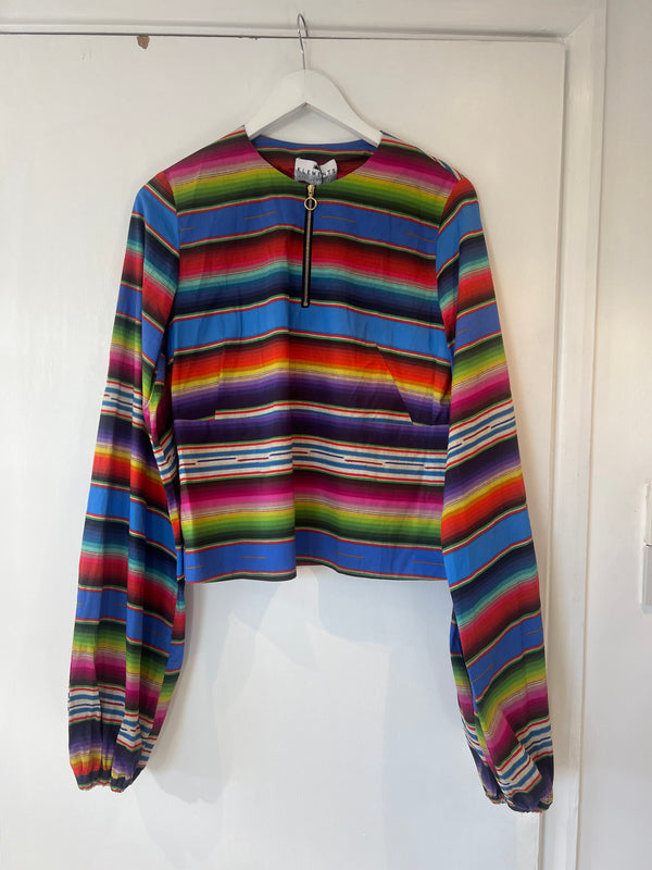 *studio sale* cotton zip top XS