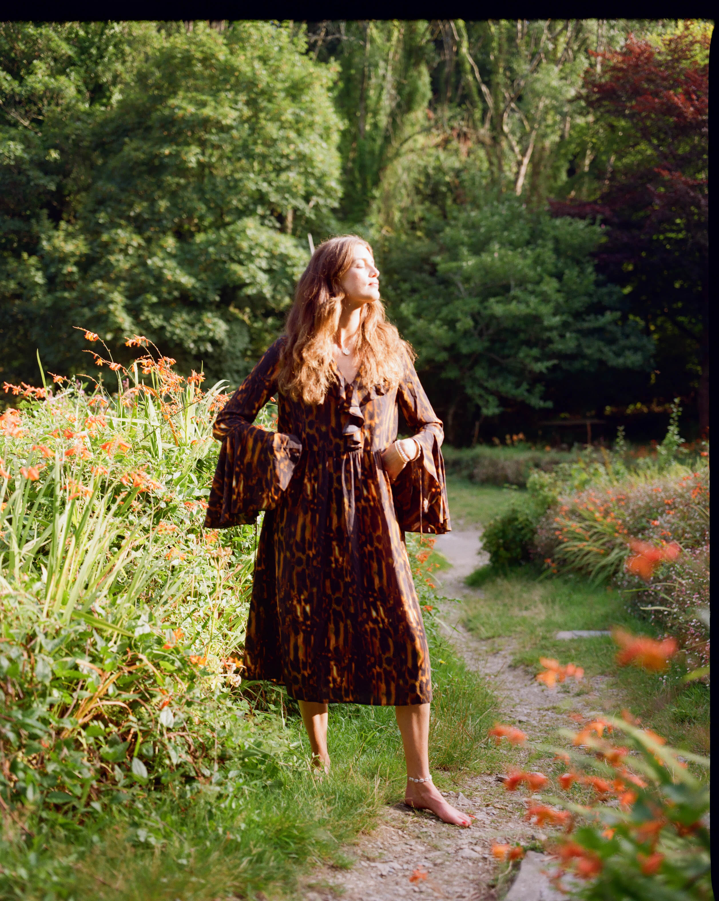 Morhav silk dress in Tortoise shell print