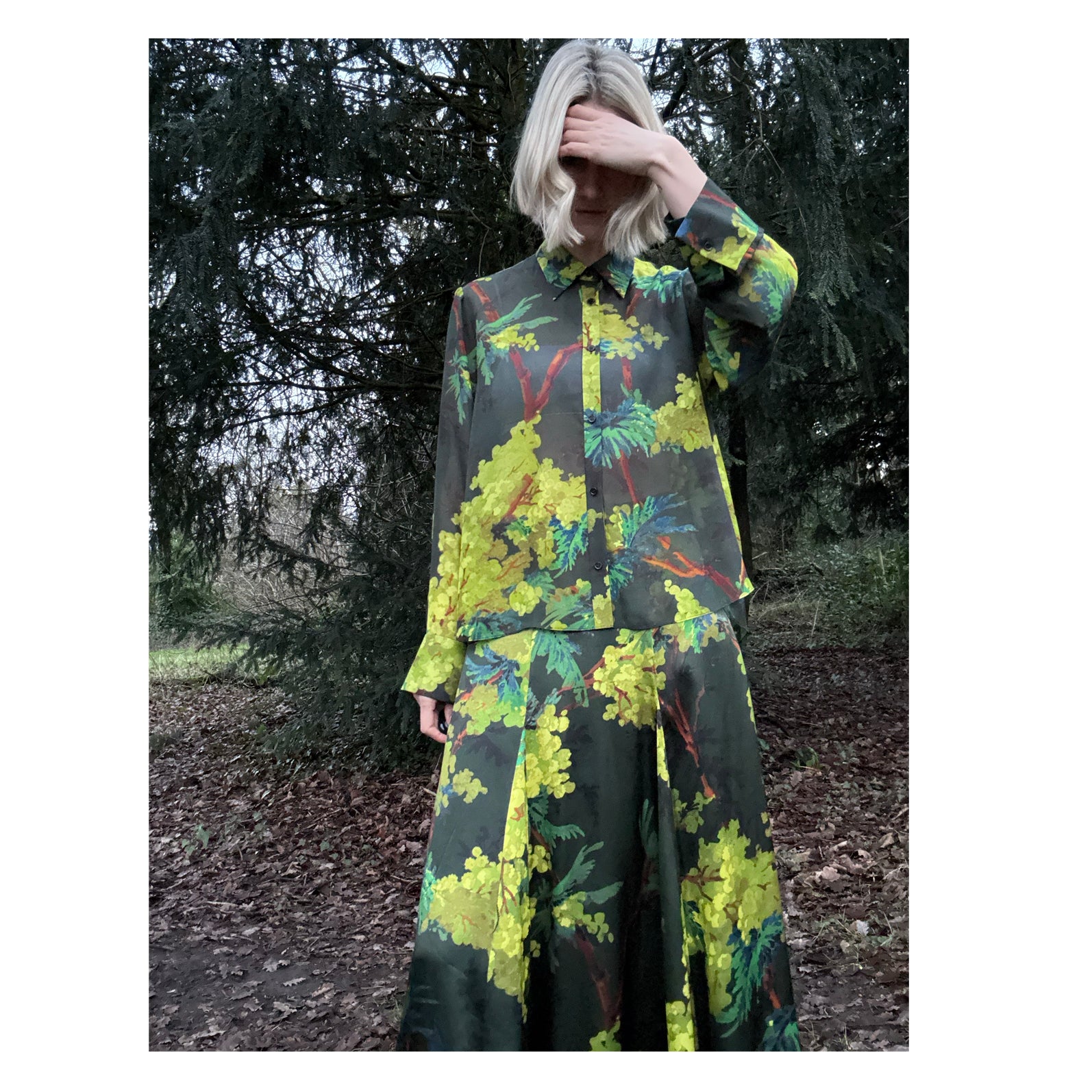 Heath Shirt in illuminated Acacia print