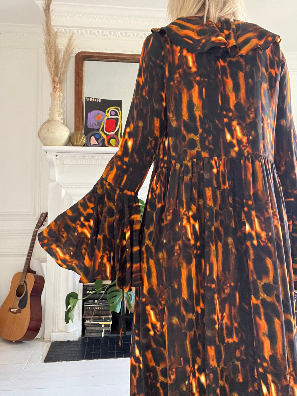 Morhav silk dress in Tortoise shell print