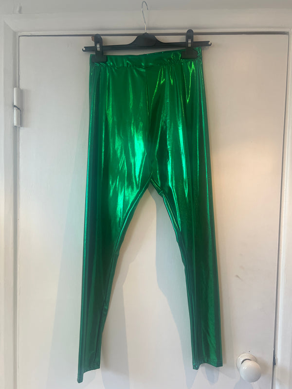 *Studio sale* Green metallic leggings sample S