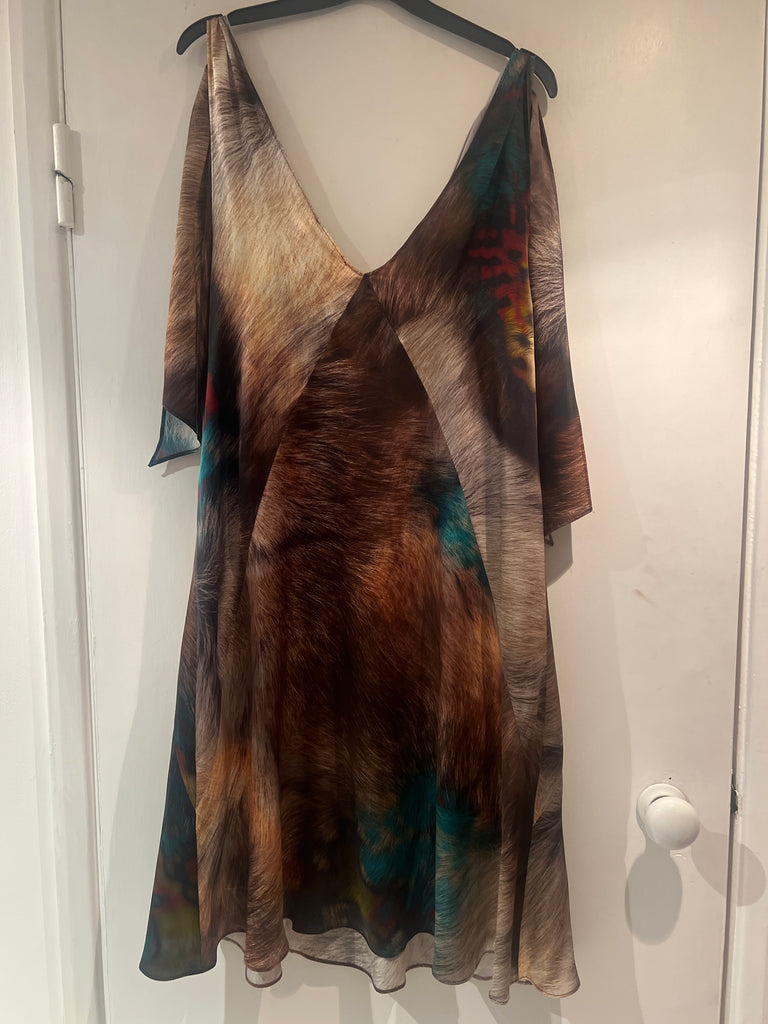 *Studio sale* Silk Reindeer Atlas dress S