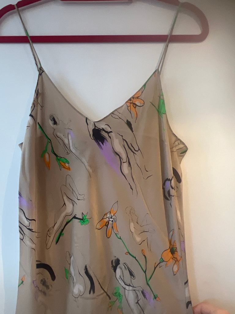 *Studio sale* Silk slip dress Small life drawing