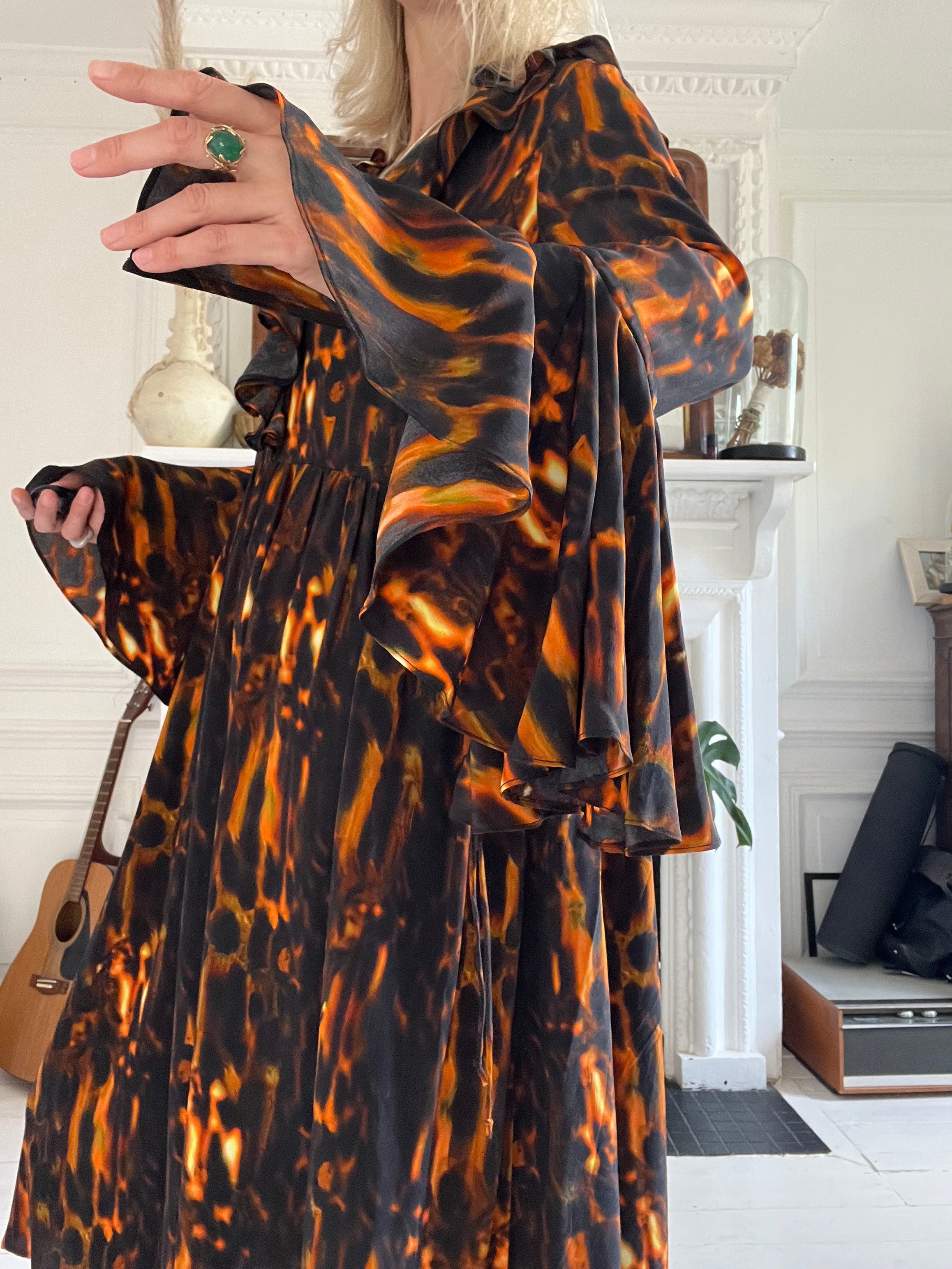 Morhav silk dress in Tortoise shell print