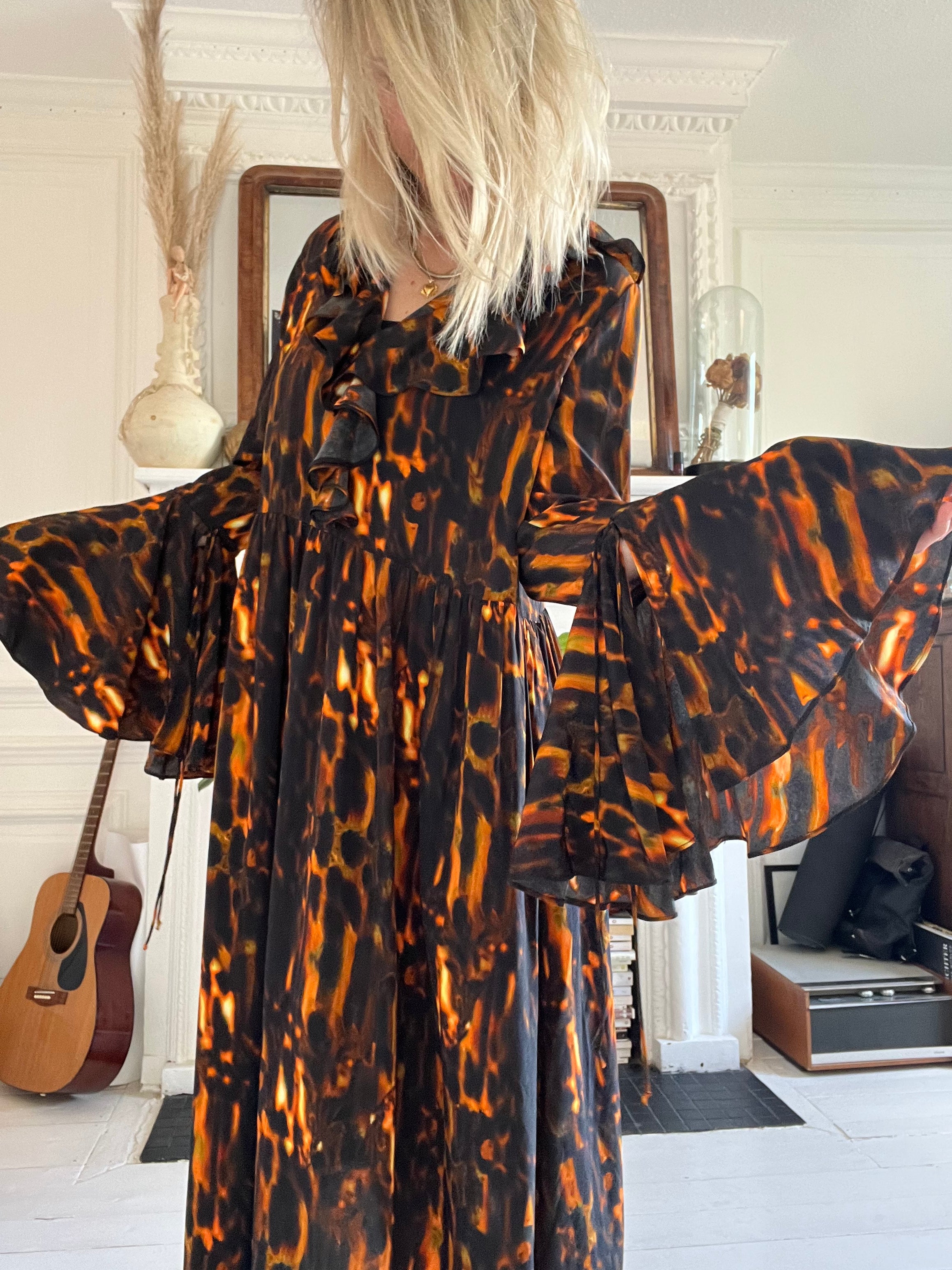 Morhav silk dress in Tortoise shell print