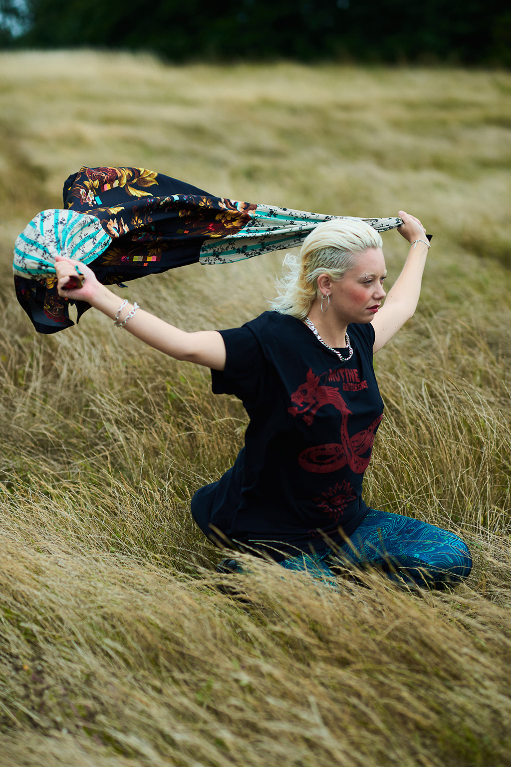 Mutine Rattlesnake T shirt in Red/Black