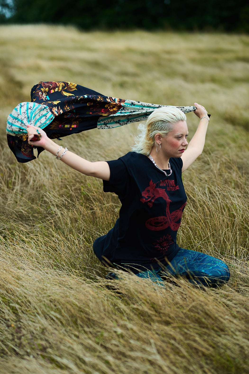 Mutine Rattlesnake T shirt in Red/Black