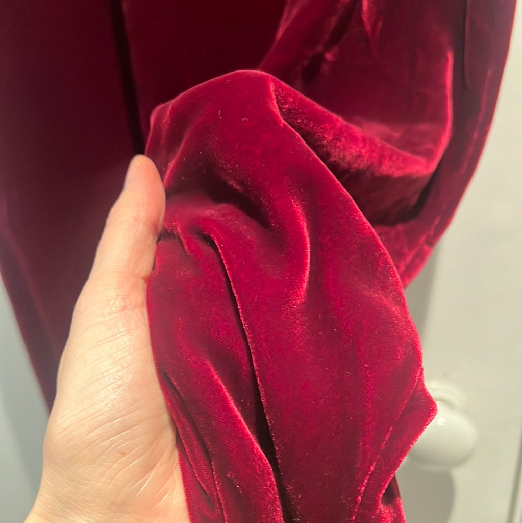 Silk velvet and silk satin dress sample S Klements London