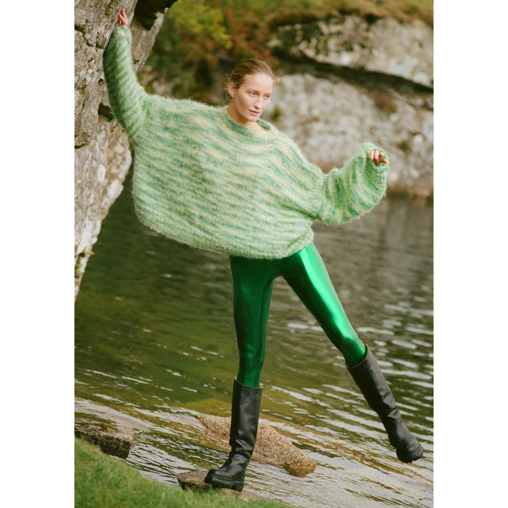 Margate Leggings in Metallic Green