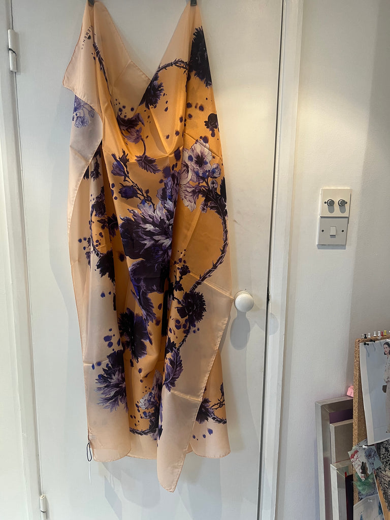 *Studio sale* silk gothic floral peach scarf 135cm