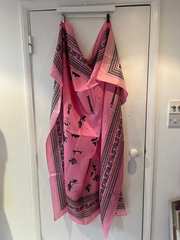 *Studio sale* silk pink scarf 135cm