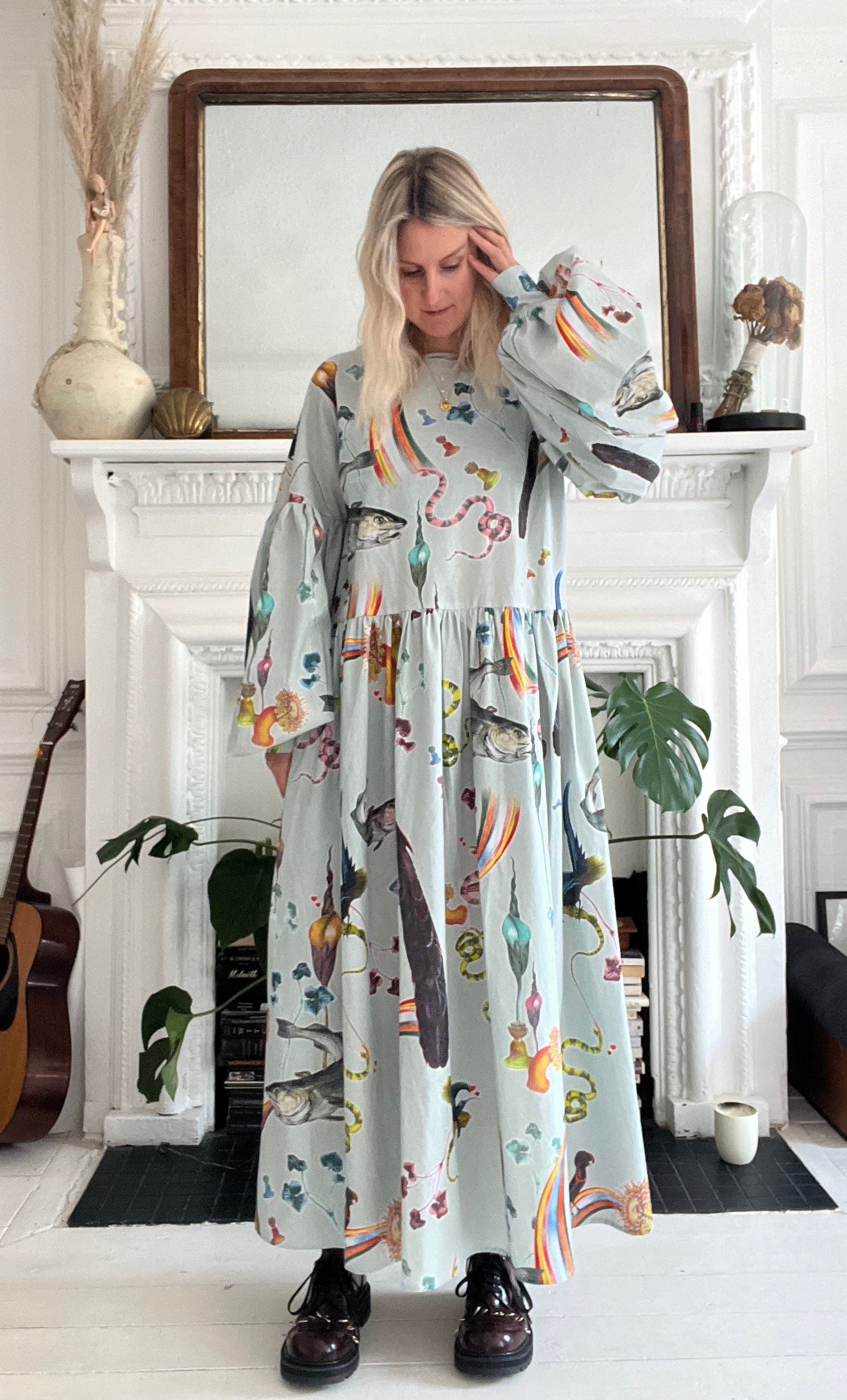 Dusk Dress in Rainbow Trout Print