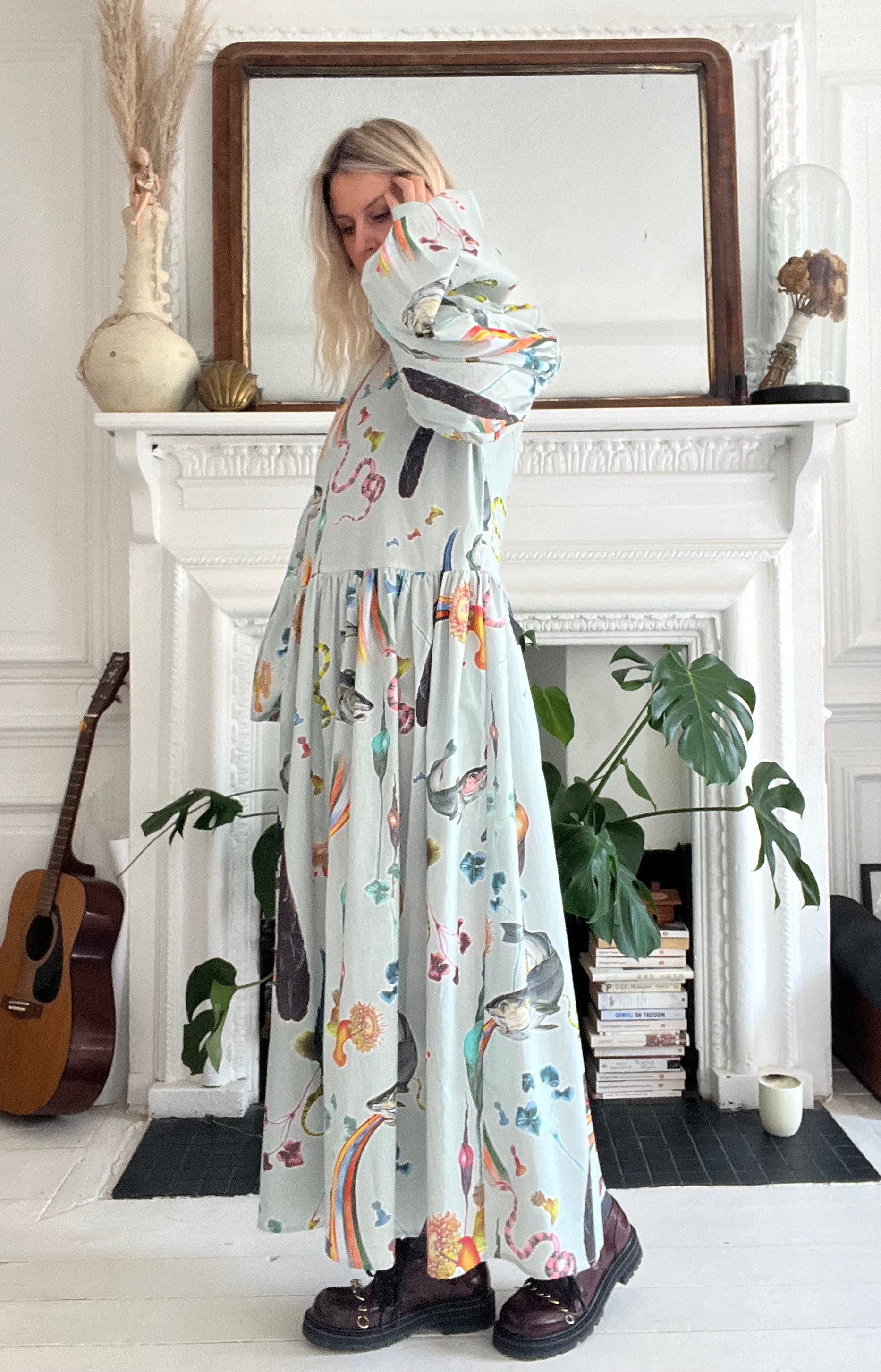 Dusk Dress in Rainbow Trout Print