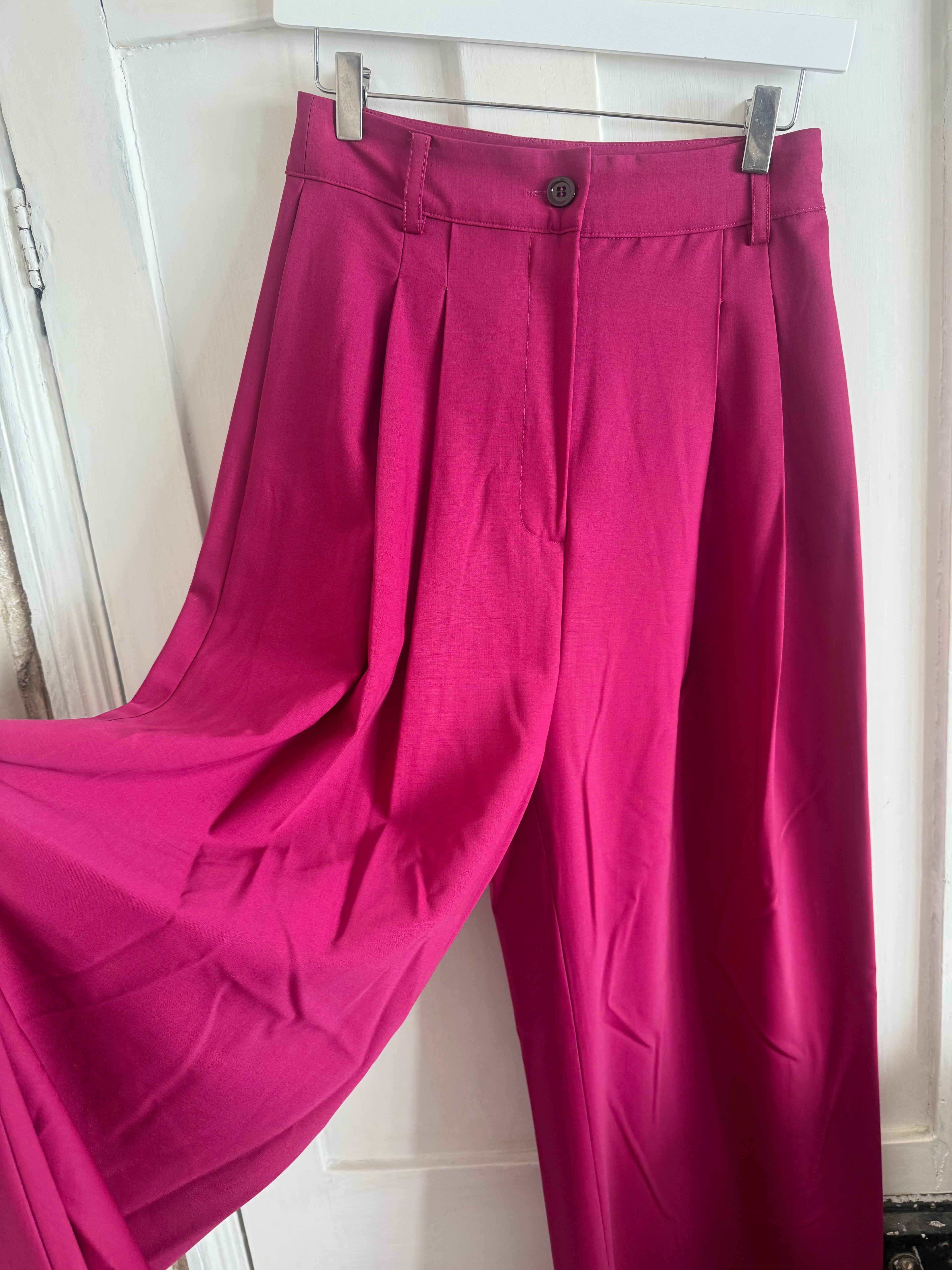 JUNE SAMPLE SALE wide leg fuchsia trousers Small