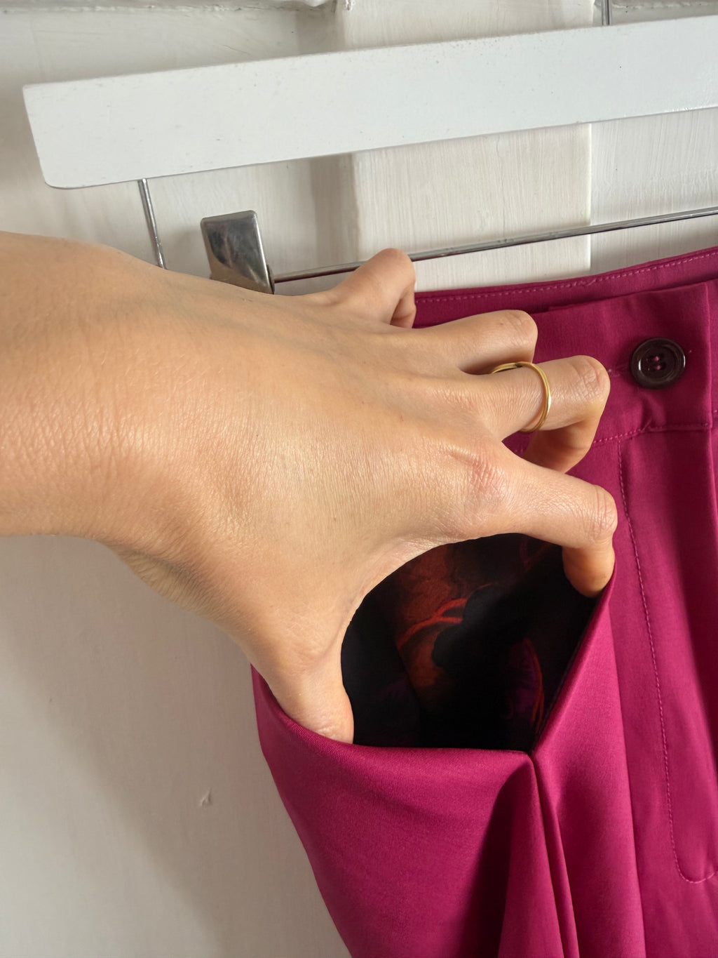 JUNE SAMPLE SALE wide leg fuchsia trousers Small