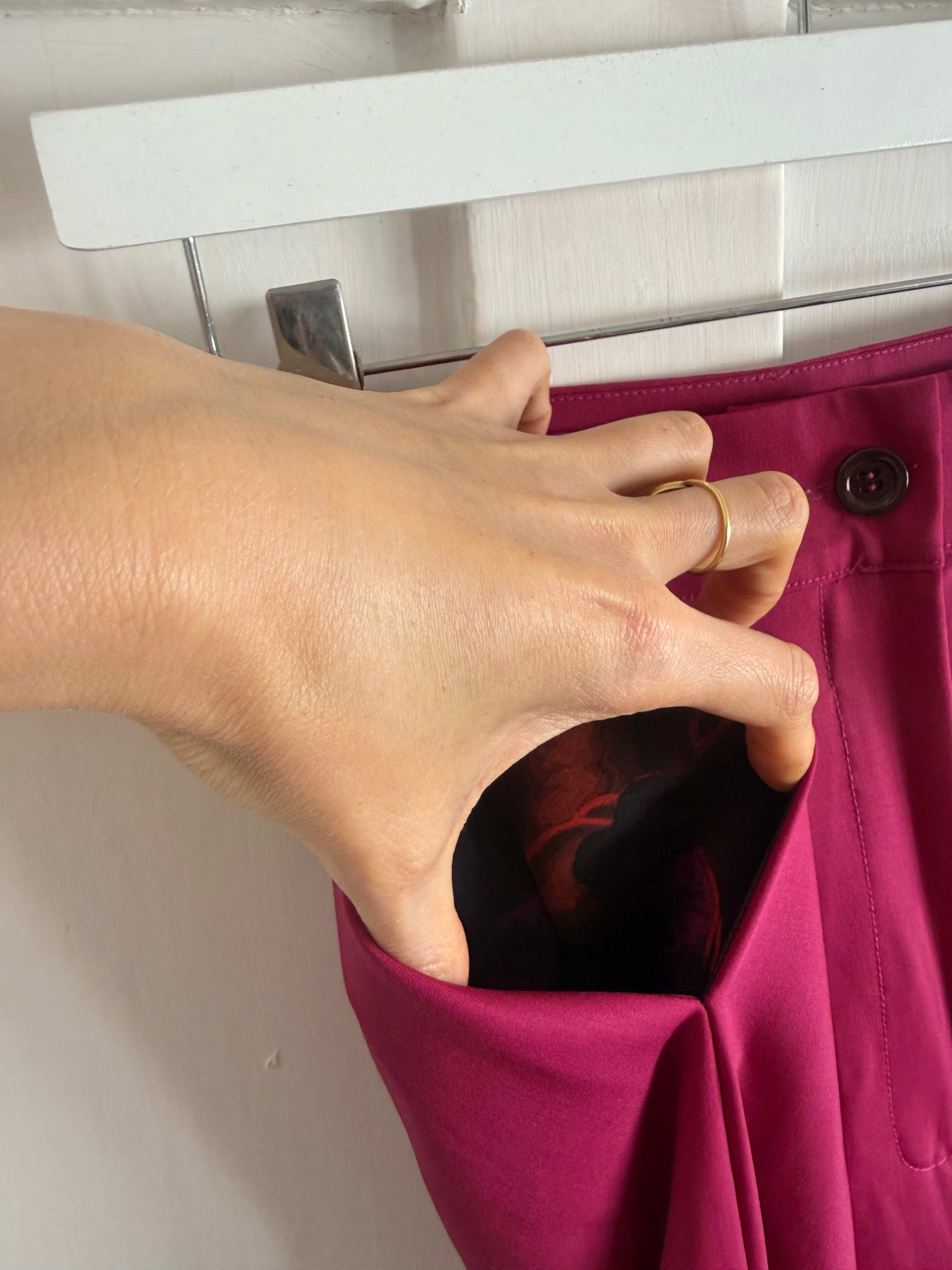 JUNE SAMPLE SALE wide leg fuchsia trousers Small