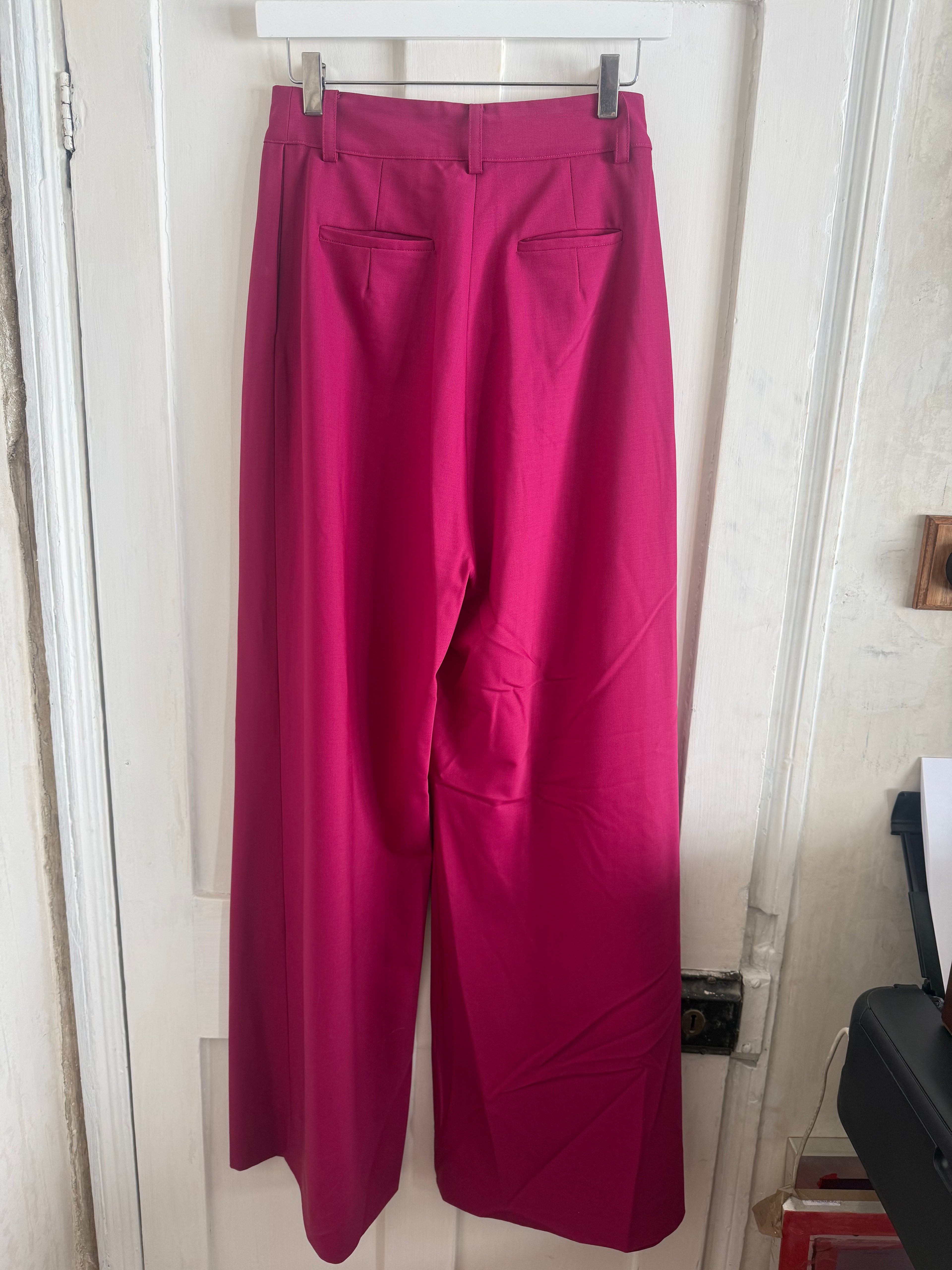 JUNE SAMPLE SALE wide leg fuchsia trousers Small