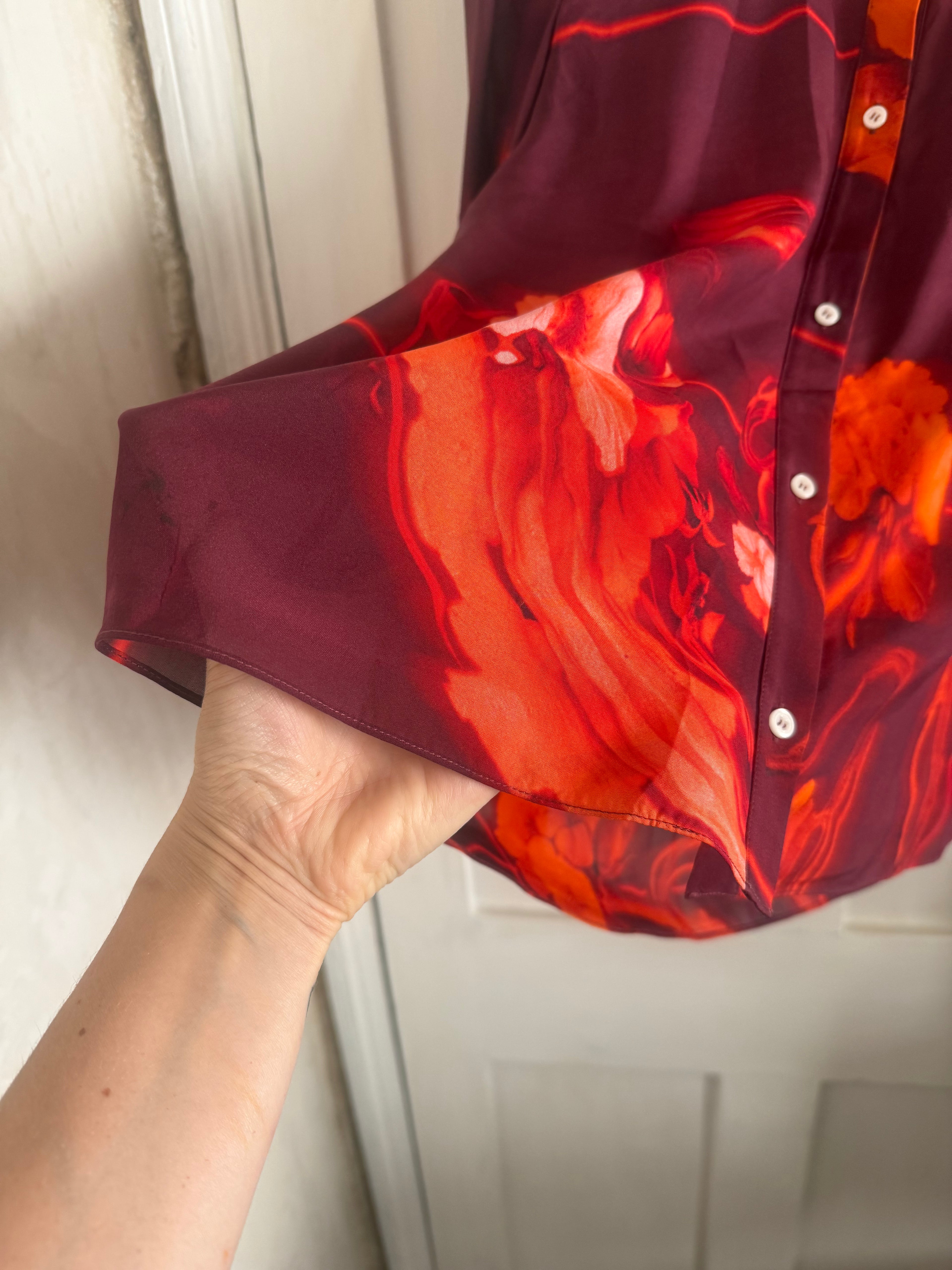 JUNE SAMPLE SALE silk chiffon blouse current season small