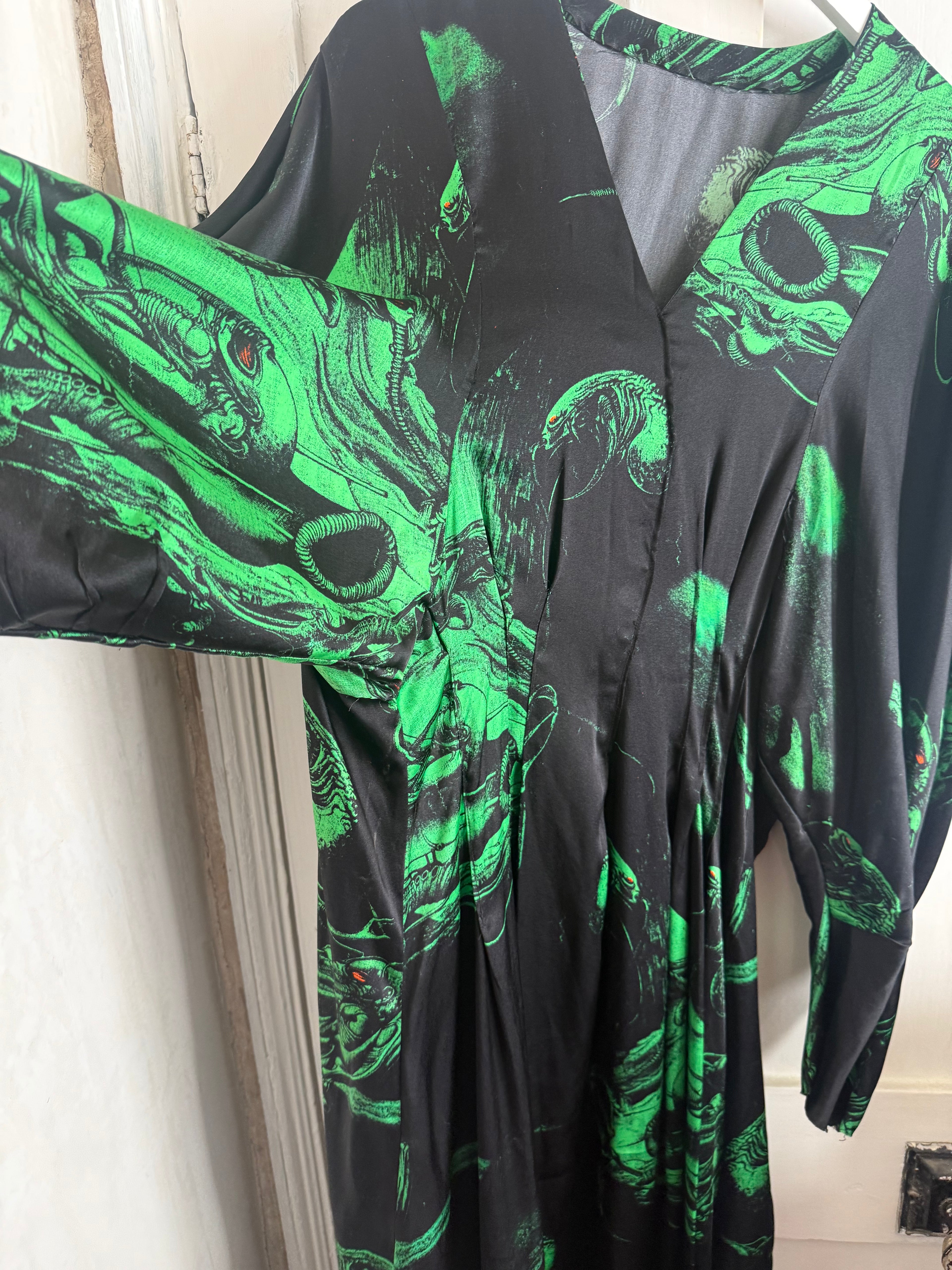 JUNE SAMPLE SALE silk alien dress - messy hand made sample size medium