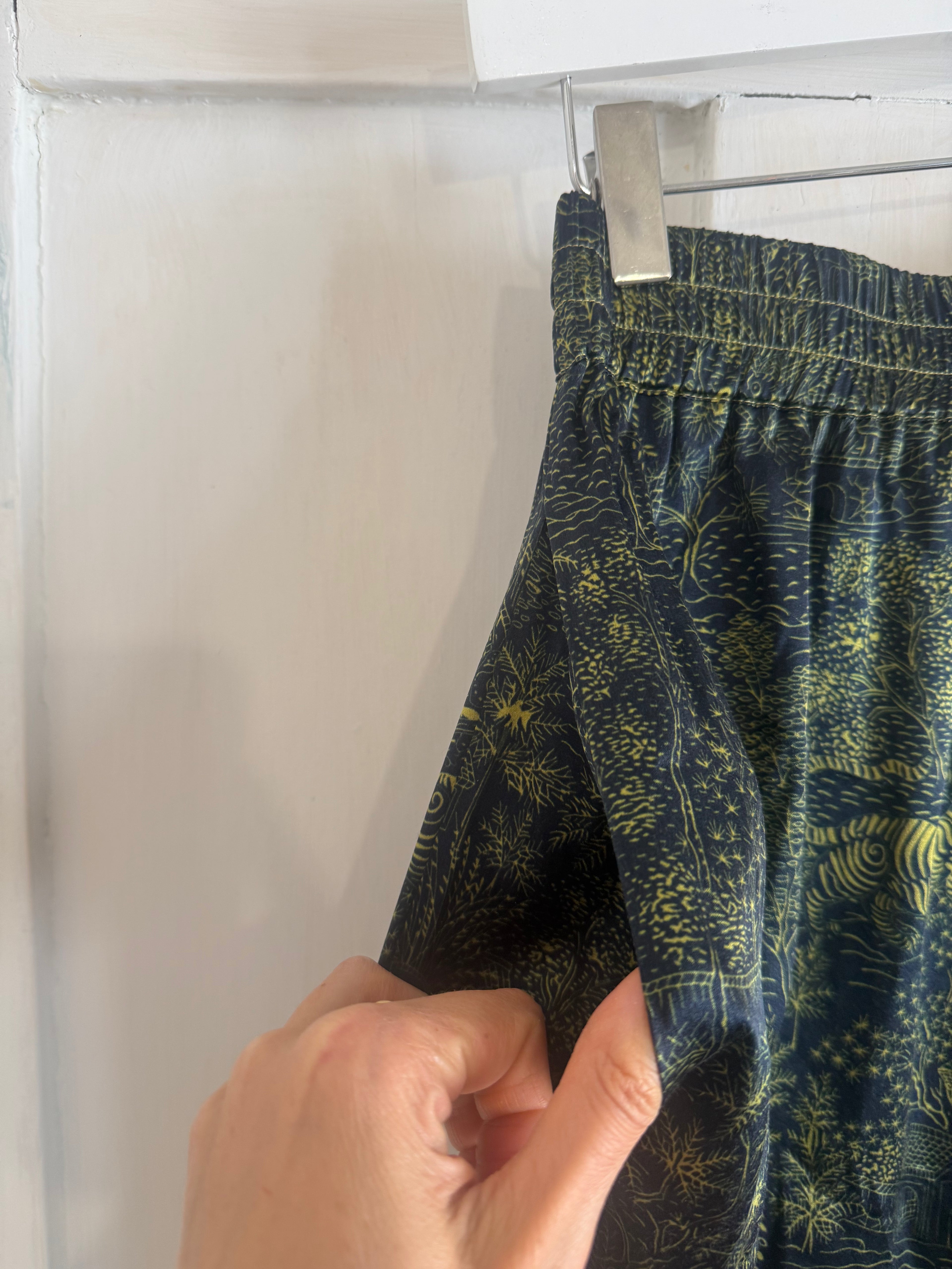JUNE SAMPLE SALE silk abandoned village trousers Medium