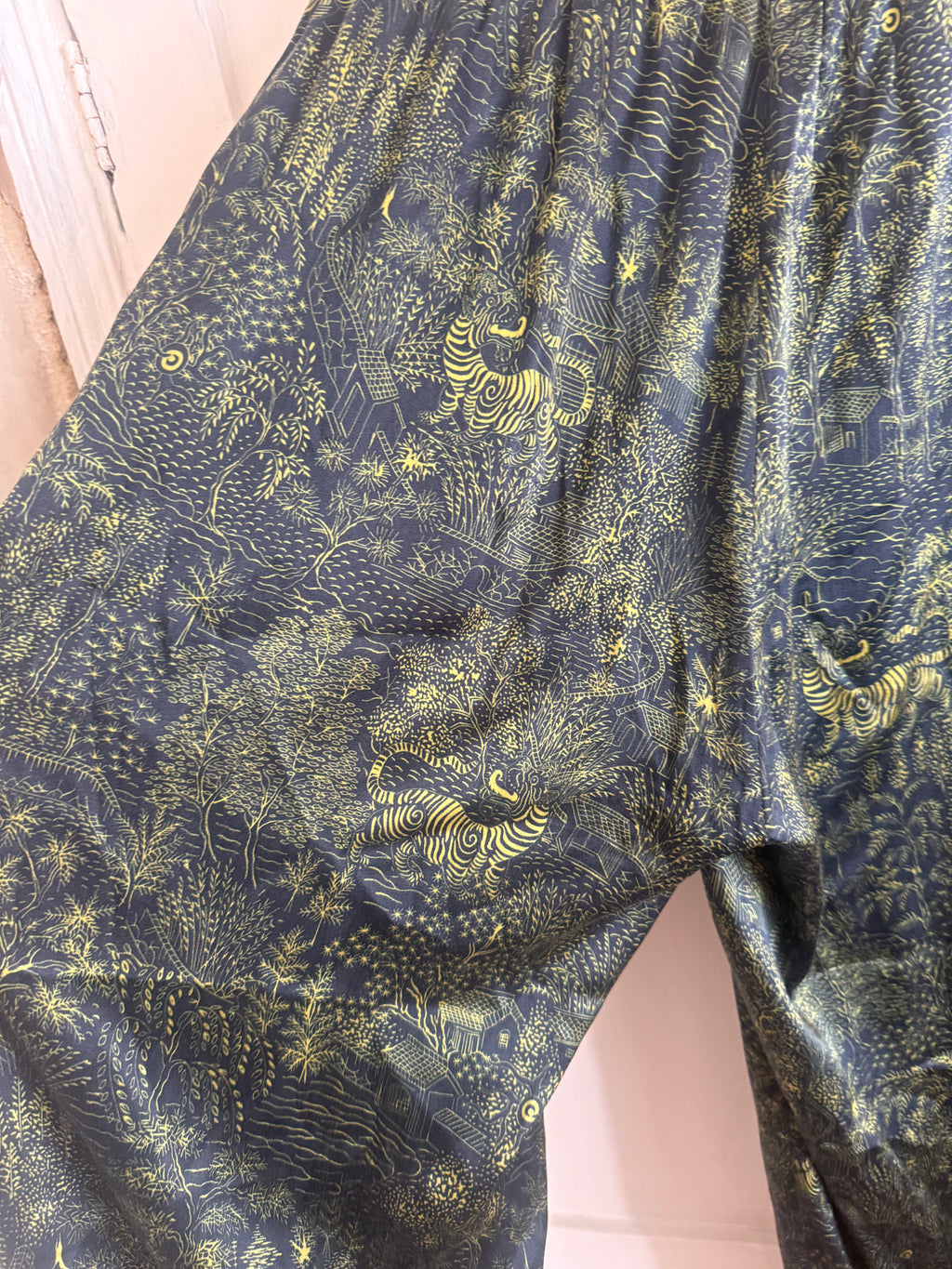 JUNE SAMPLE SALE silk abandoned village trousers Medium