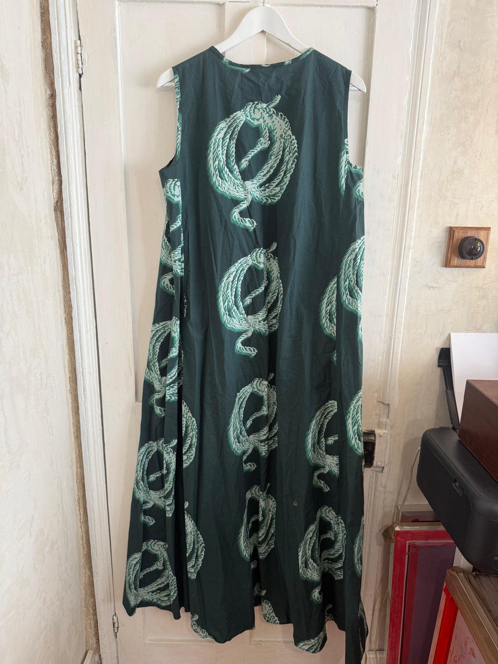 JUNE SAMPLE SALE cotton anchor print maxi dress small / medium