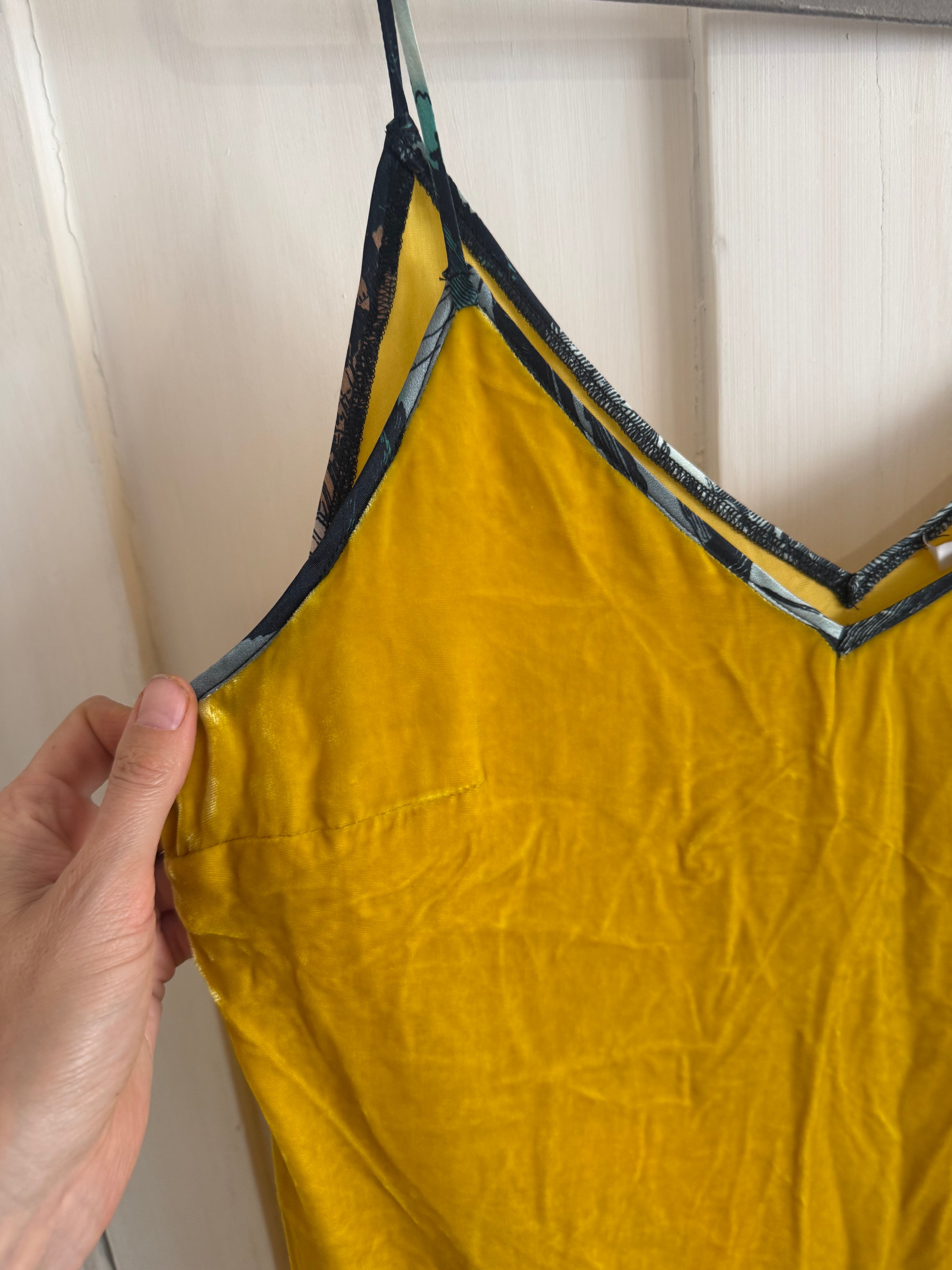 JUNE SAMPLE SALE silk velvet ochre silk dress small / medium