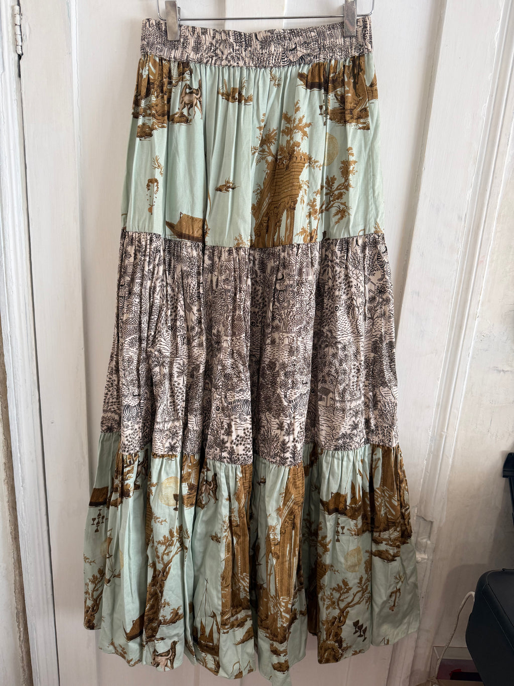 JUNE SAMPLE SALE cotton print mix skirt. S-M