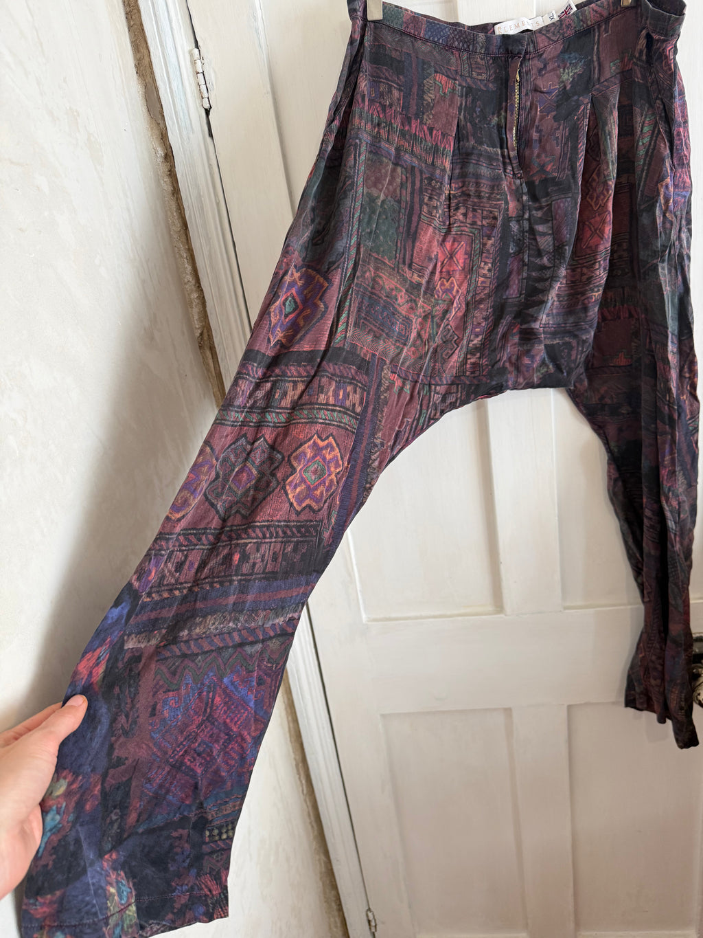 JUNE SAMPLE SALE cotton silk brushed silk pants L