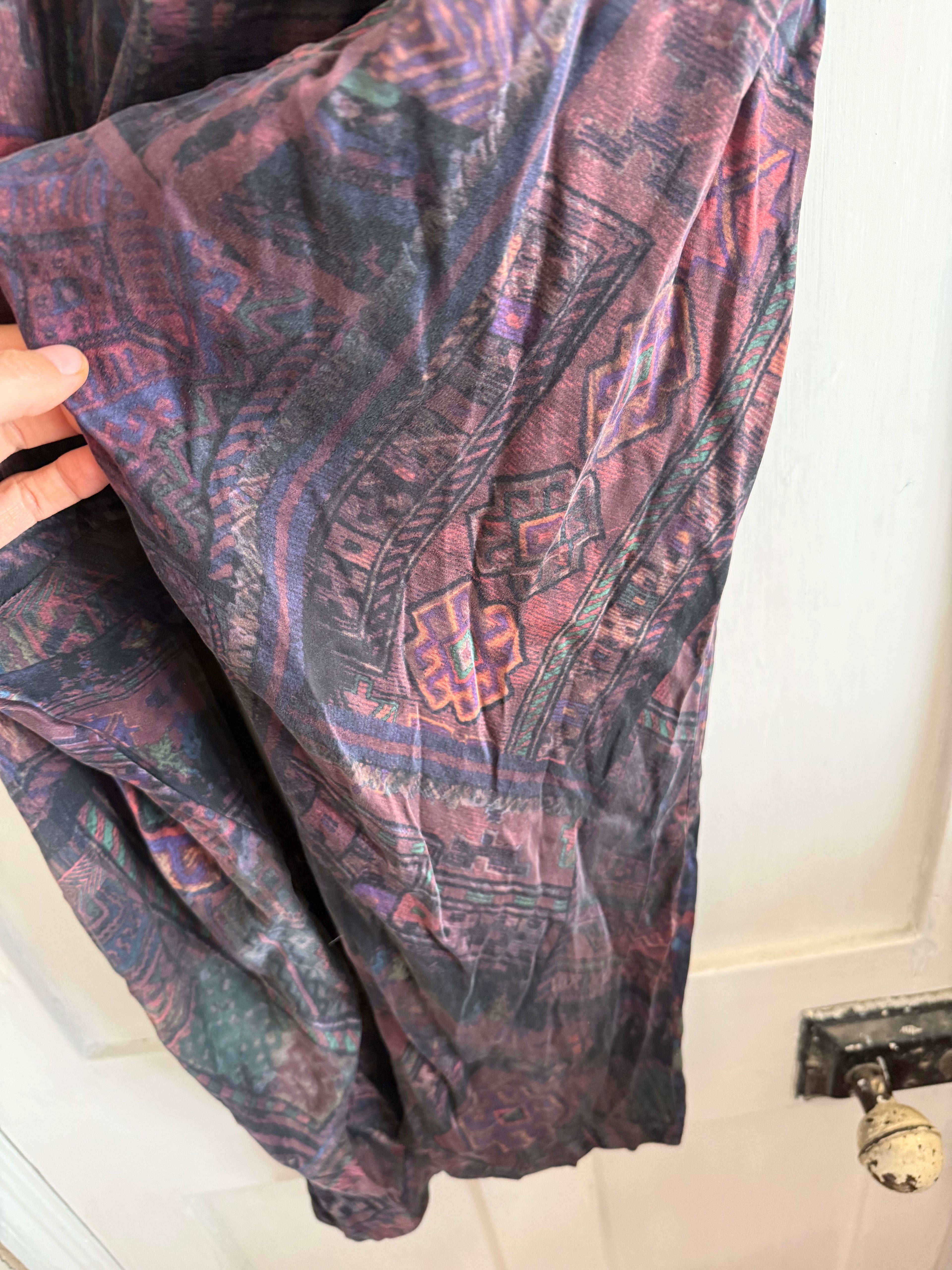 JUNE SAMPLE SALE cotton silk brushed silk pants L