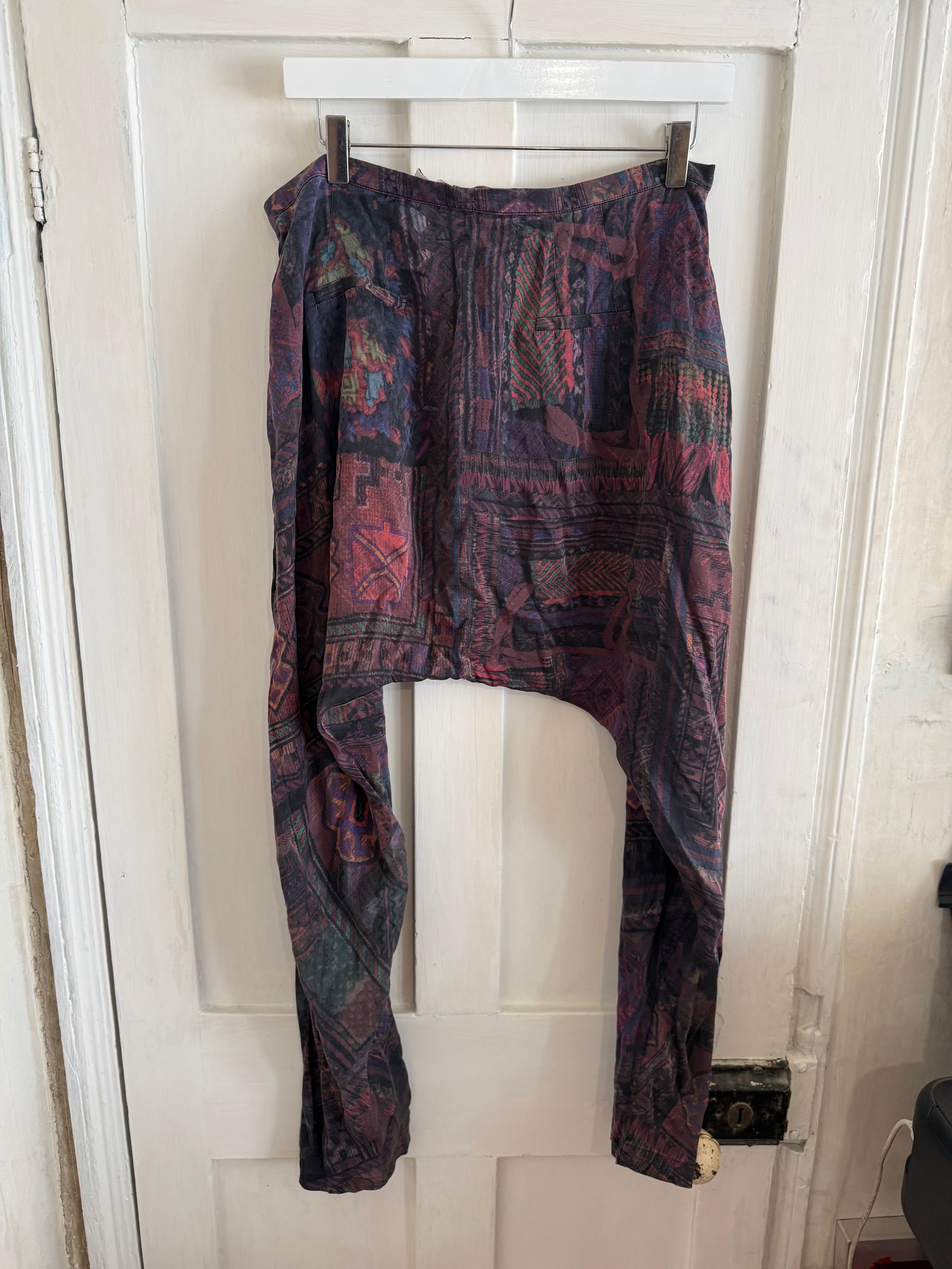JUNE SAMPLE SALE cotton silk brushed silk pants L