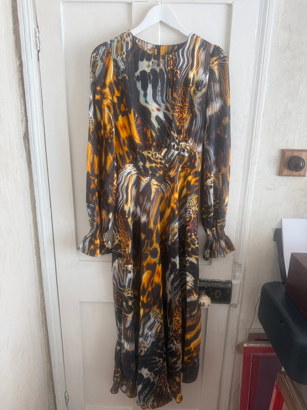 JUNE SAMPLE SALE silk twill skin print peggy dress small