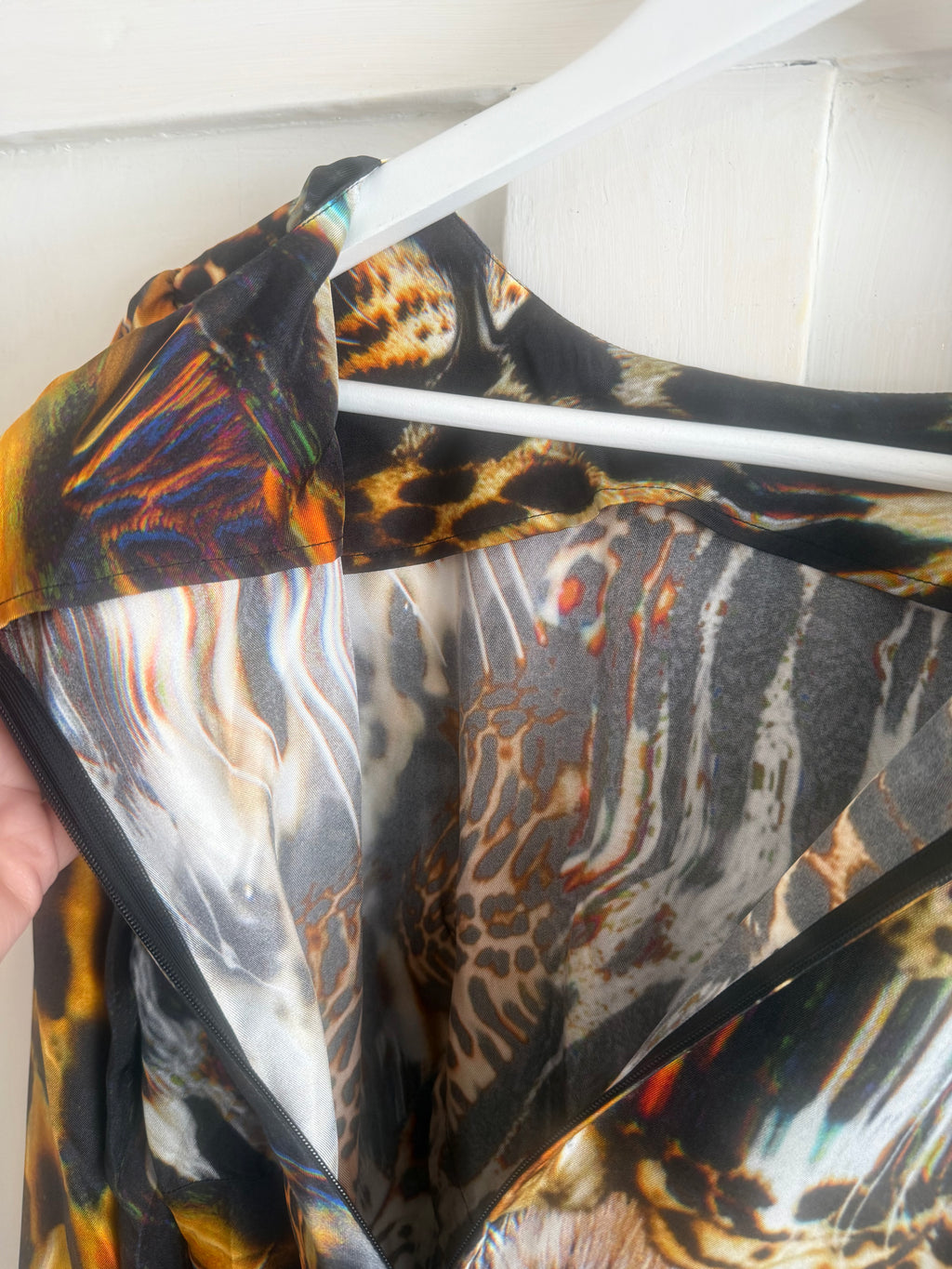 JUNE SAMPLE SALE silk twill skin print peggy dress small