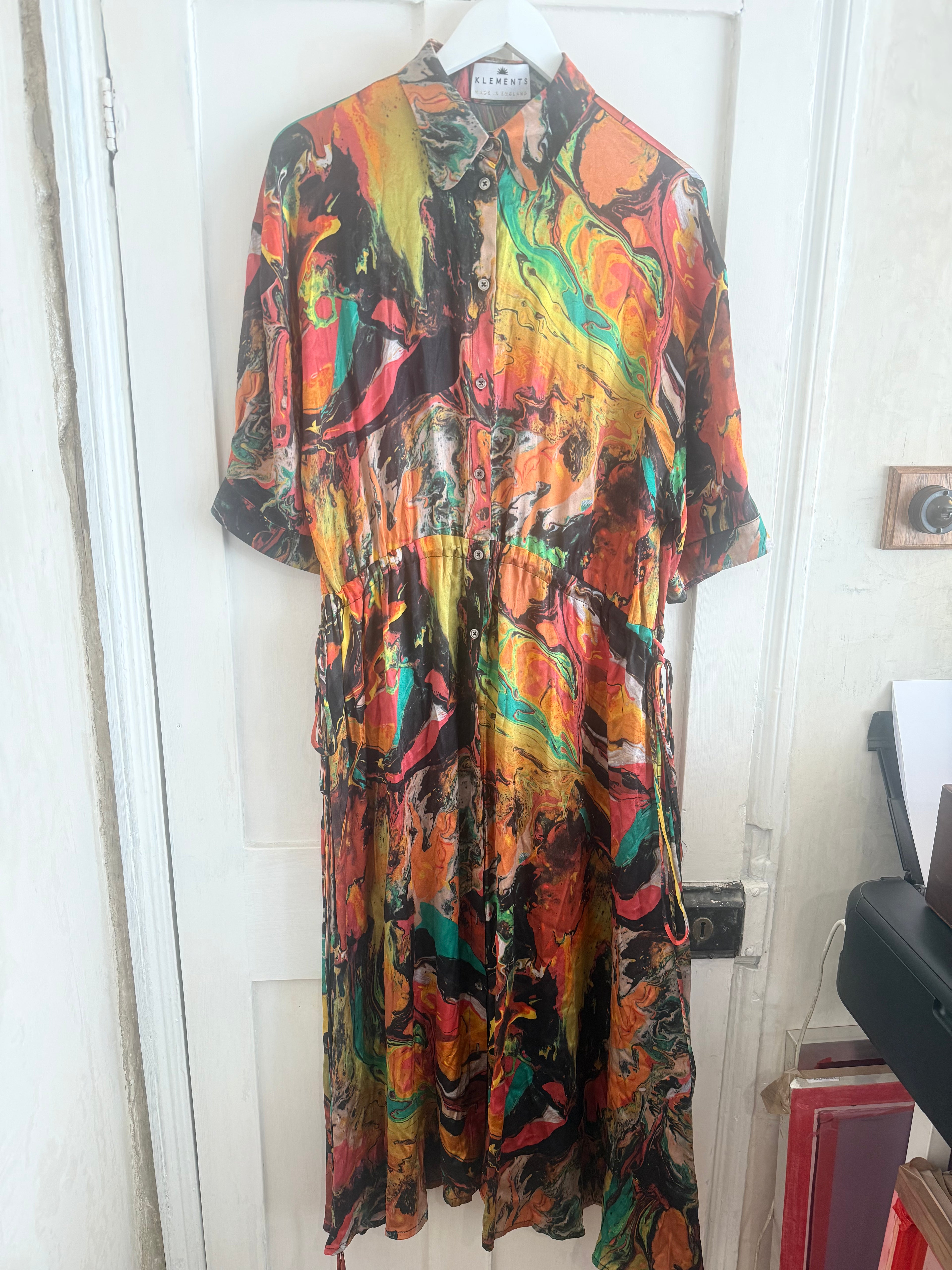 JUNE SAMPLE SALE silk marbling large fluid dress