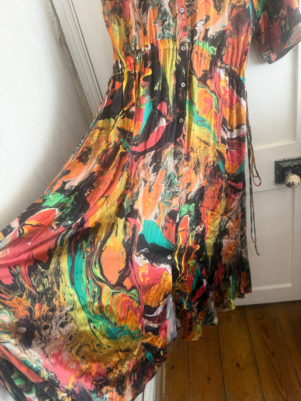 JUNE SAMPLE SALE silk marbling large fluid dress