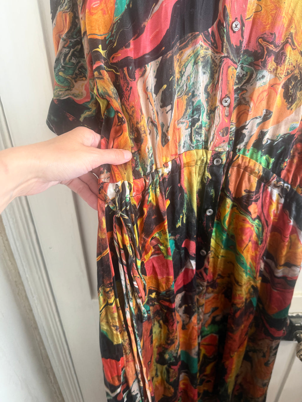 JUNE SAMPLE SALE silk marbling large fluid dress