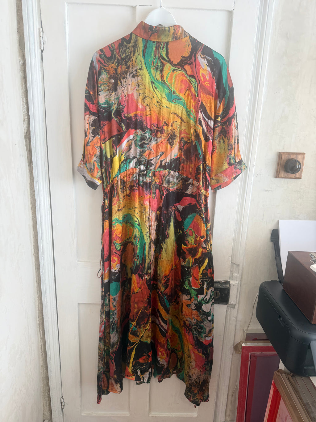 JUNE SAMPLE SALE silk marbling large fluid dress