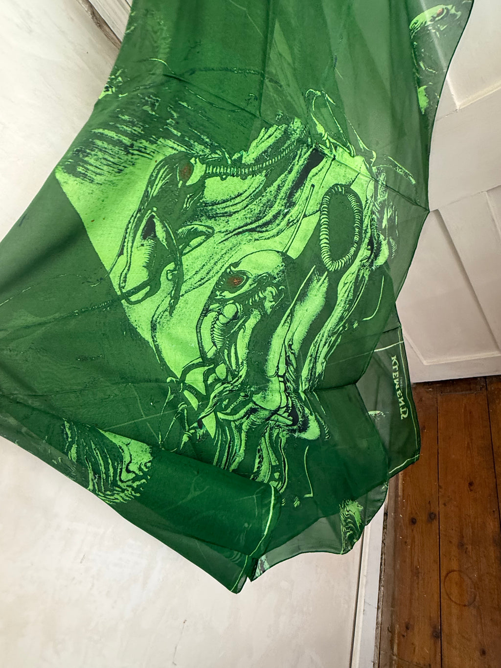 JUNE SAMPLE SALE silk chiffon alien print giant scarf