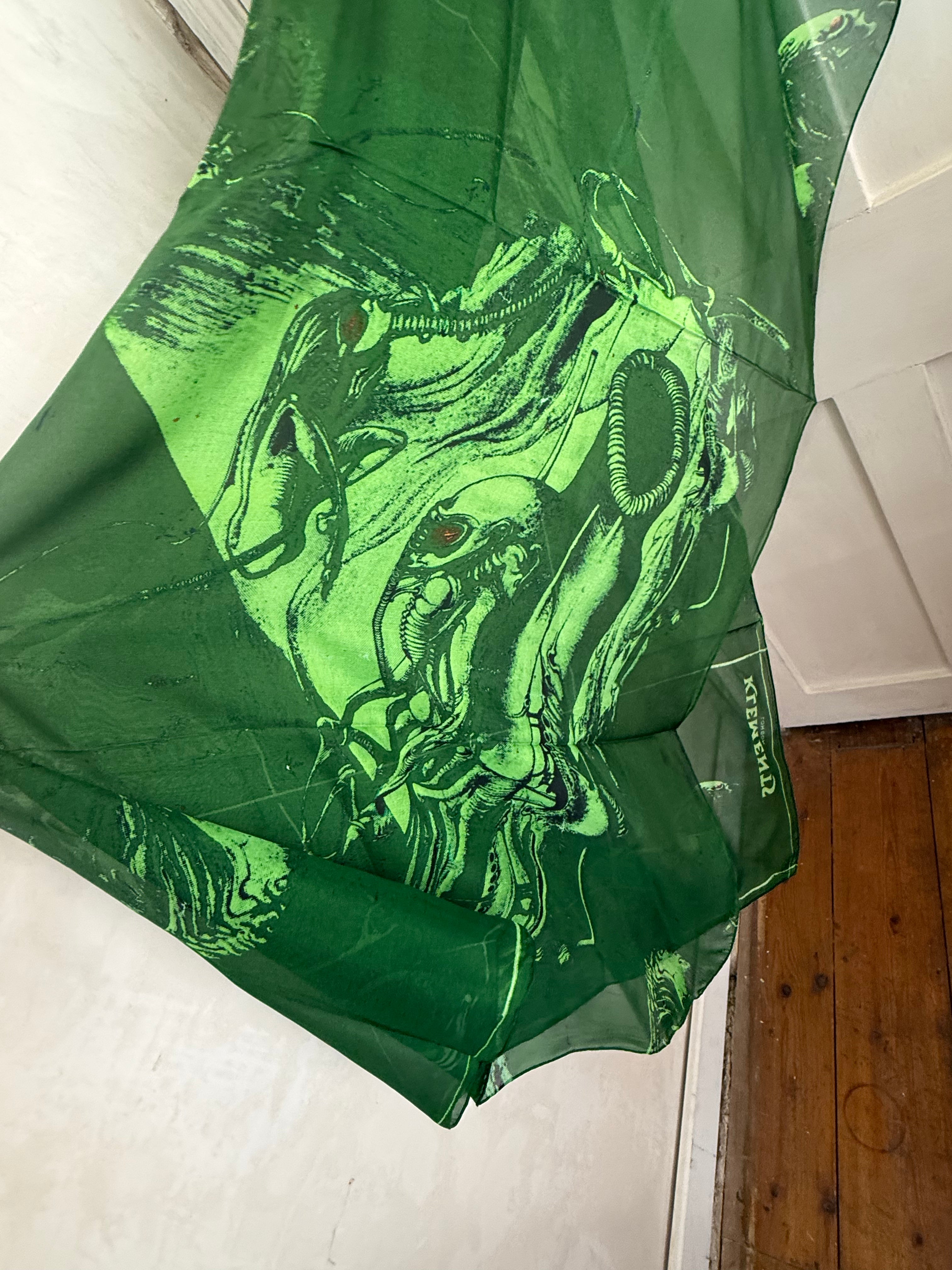 JUNE SAMPLE SALE silk chiffon alien print giant scarf