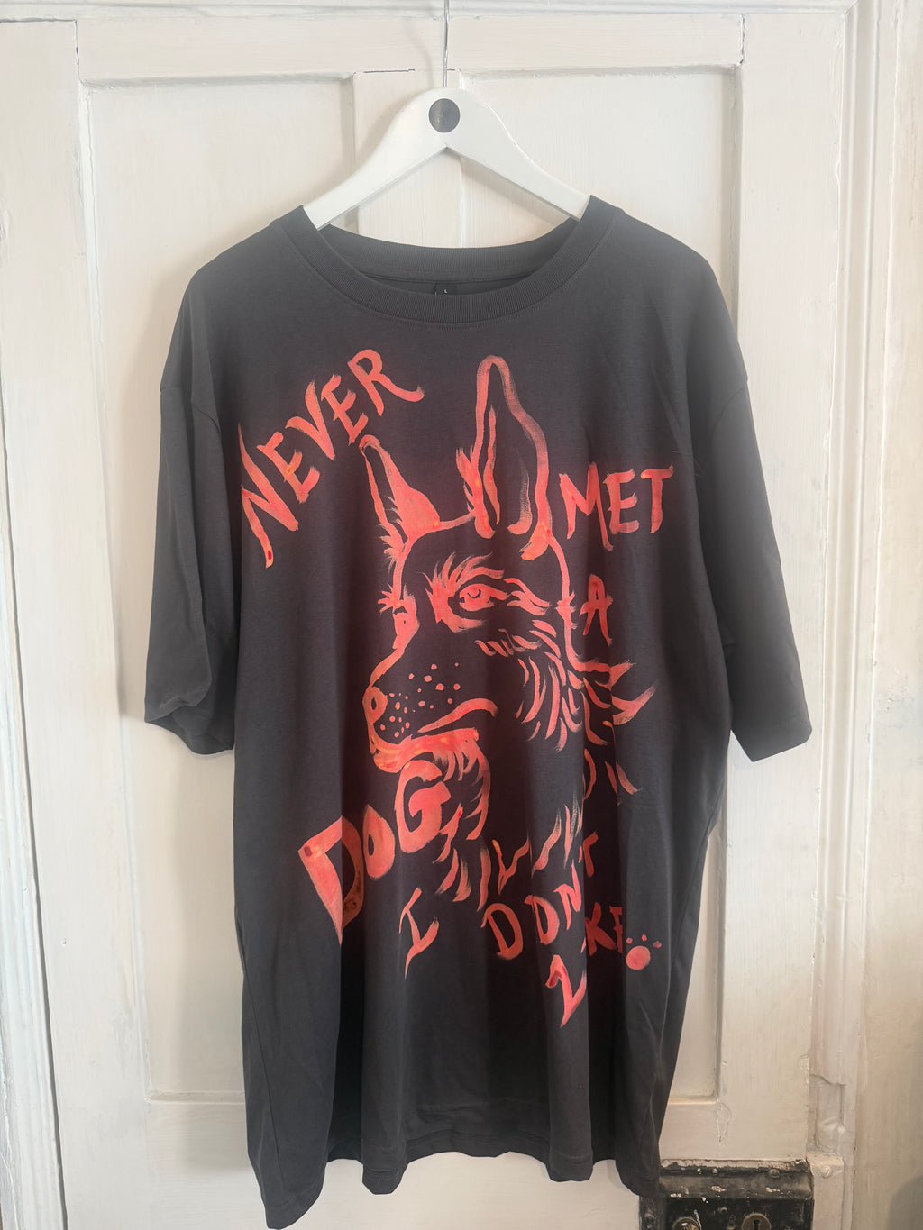 JUNE SAMPLE SALE 'NEVER MET A DOG I DIDN'T LIKE'  T SHIRT L