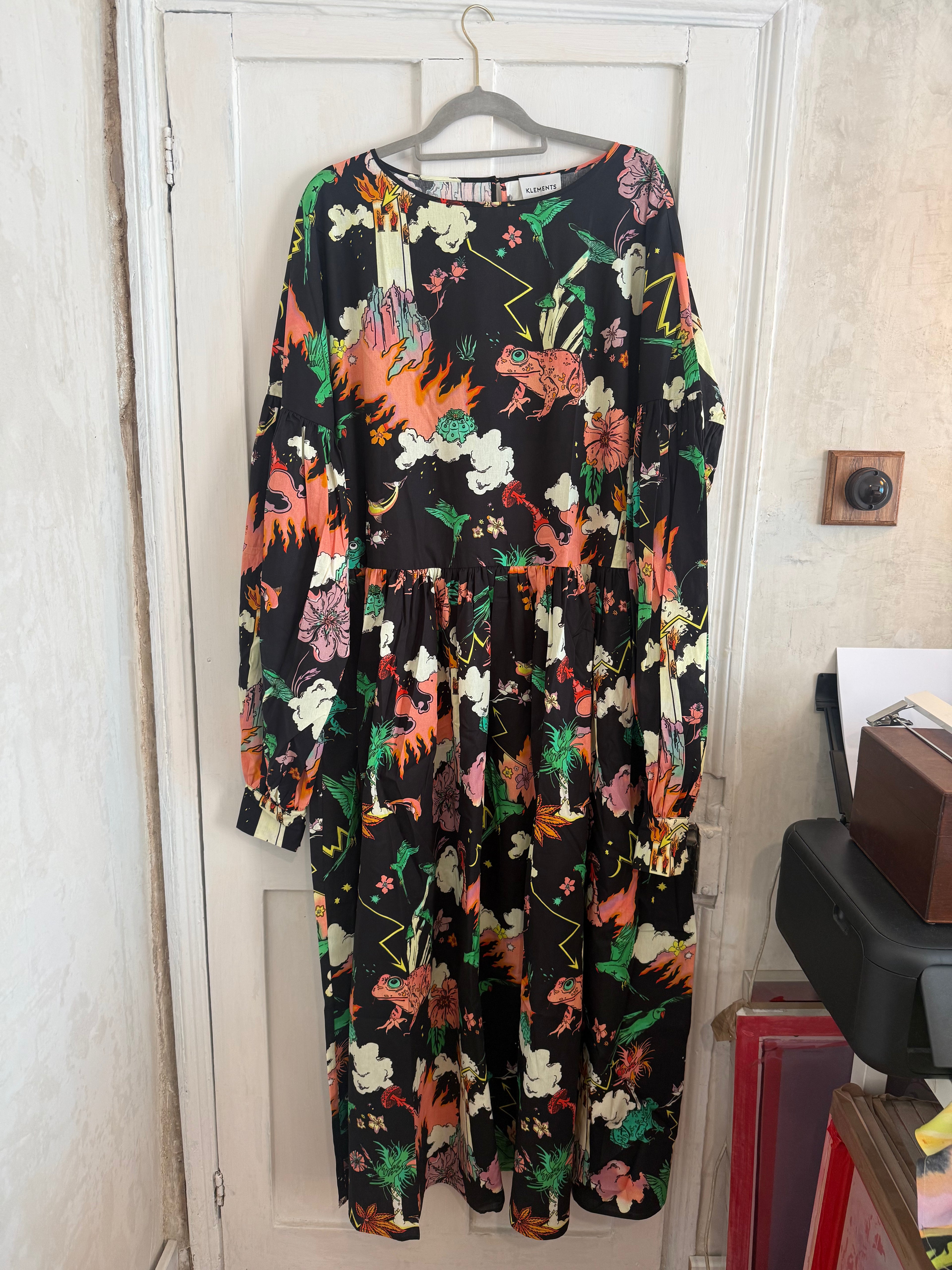 JUNE SAMPLE SALE COTTON WATCH TOWER DUSK DRESS L