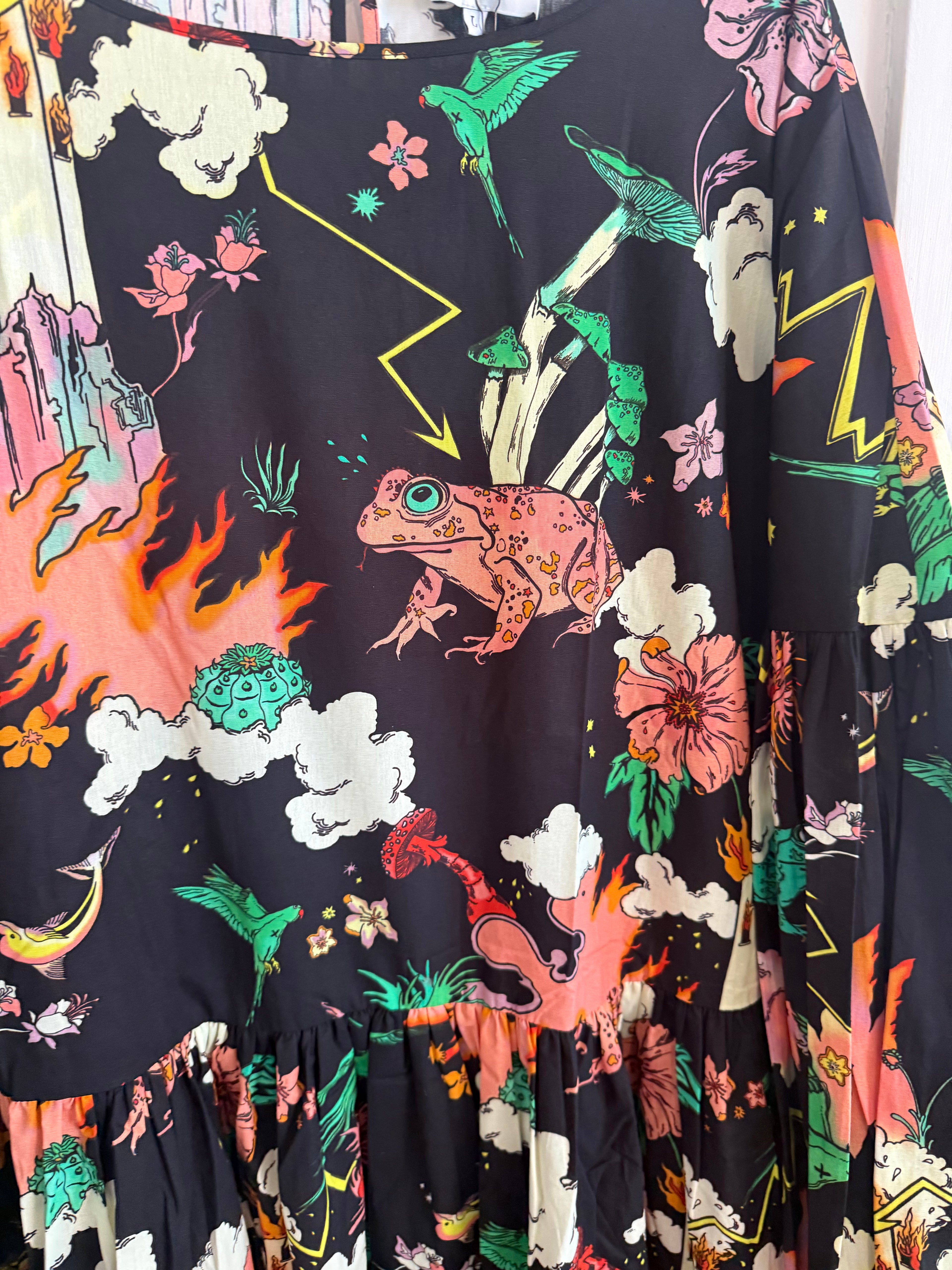 JUNE SAMPLE SALE COTTON WATCH TOWER DUSK DRESS L