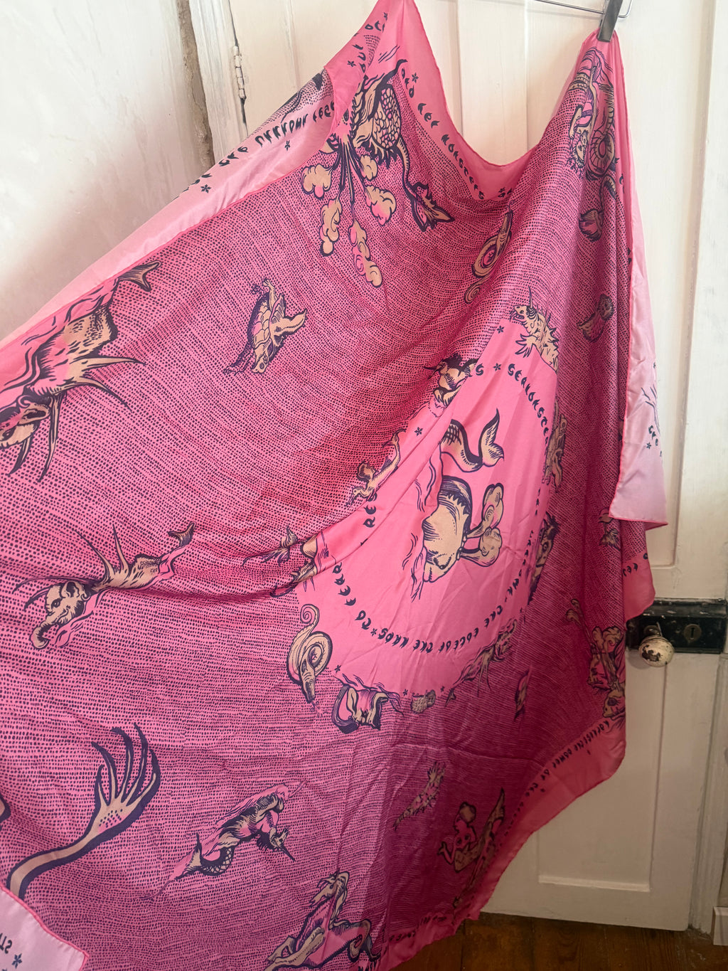 JUNE SAMPLE SALE Pink monsters silk