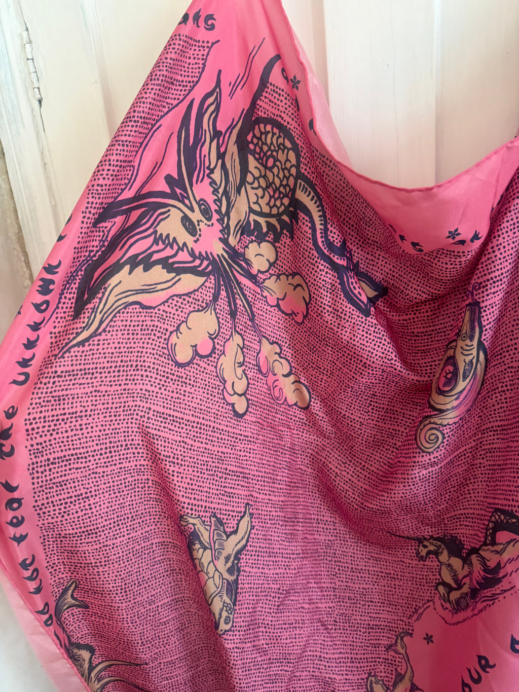 JUNE SAMPLE SALE Pink monsters silk