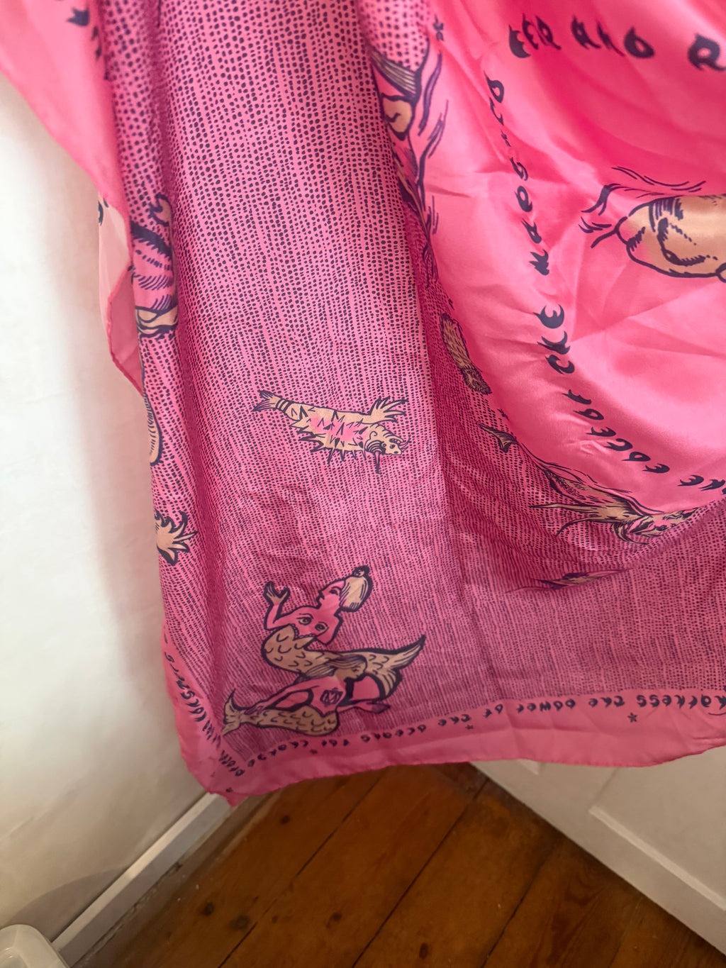JUNE SAMPLE SALE Pink monsters silk