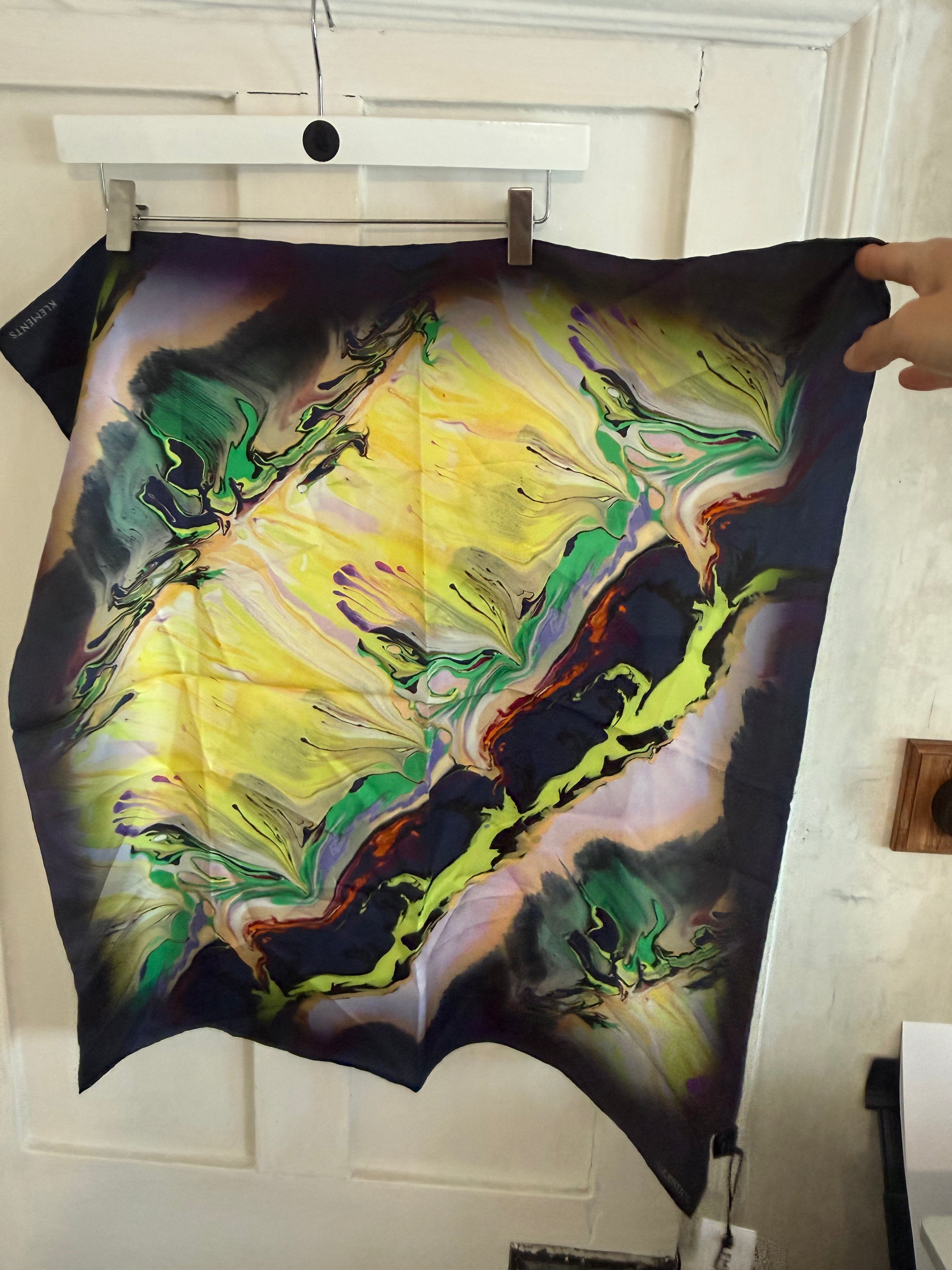 JUNE SAMPLE SALE 70 x 70cm painters blue scarf silk twill