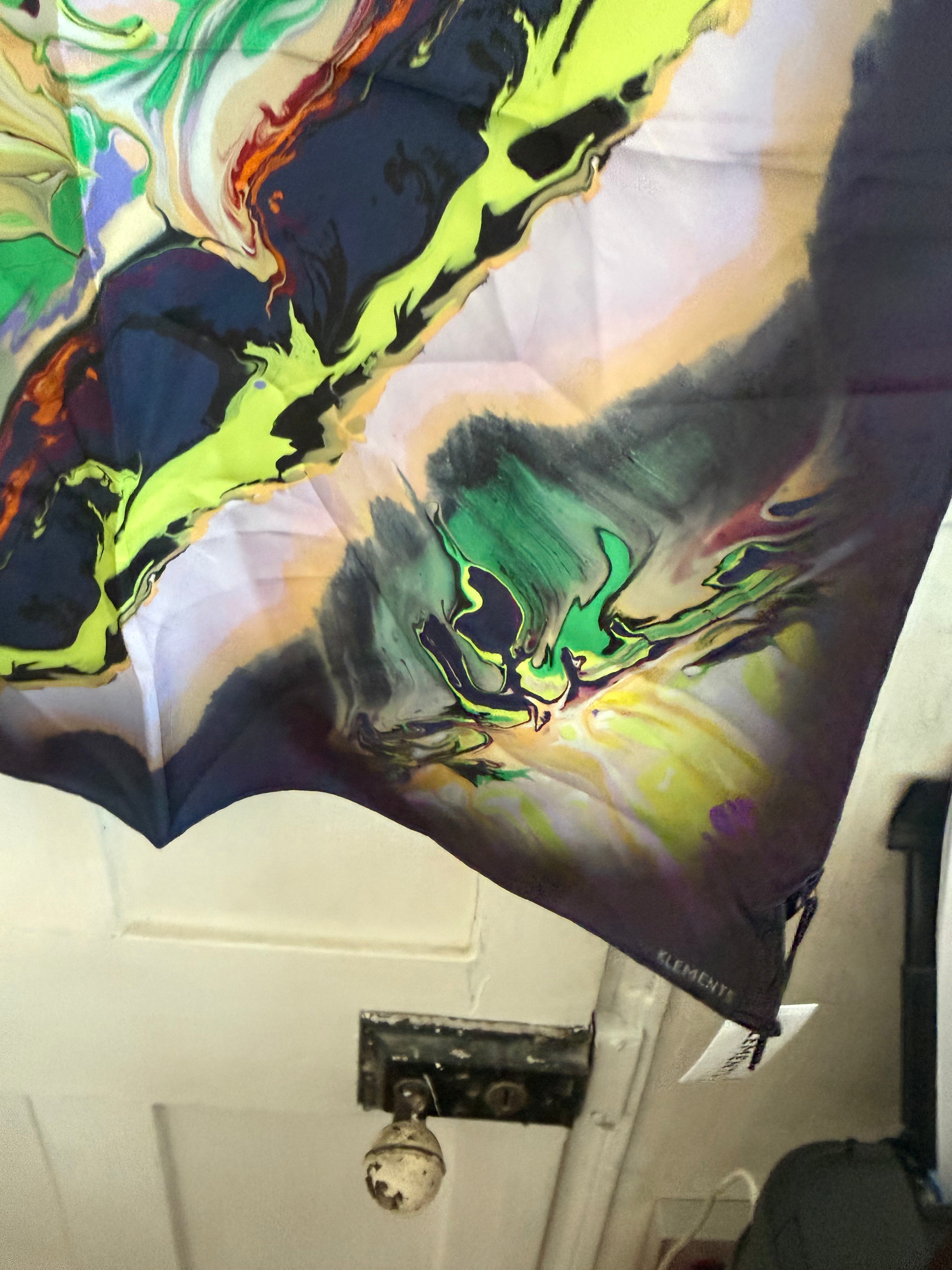 JUNE SAMPLE SALE 70 x 70cm painters blue scarf silk twill