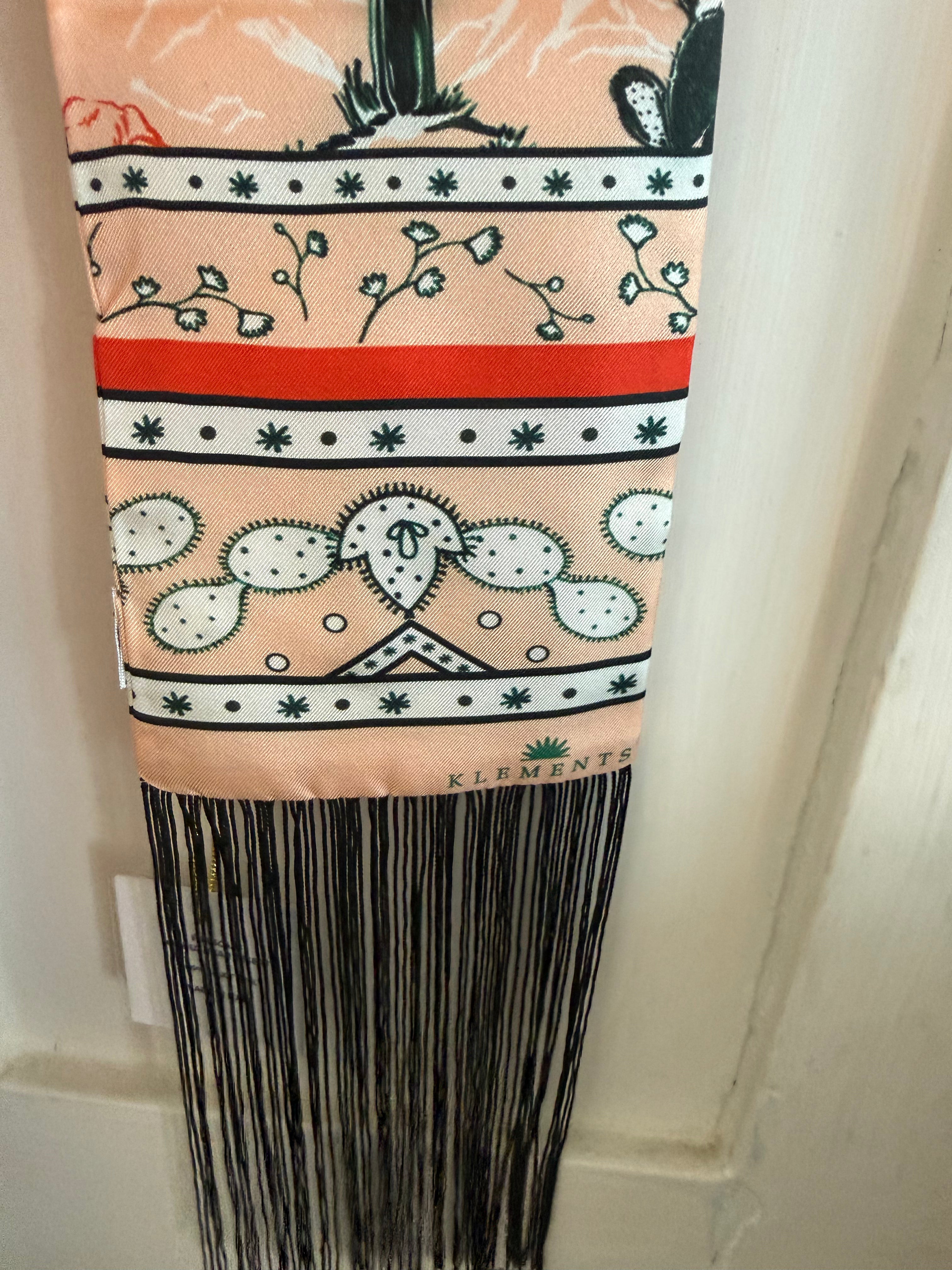 JUNE SAMPLE SALE skinny silk tassle scarf