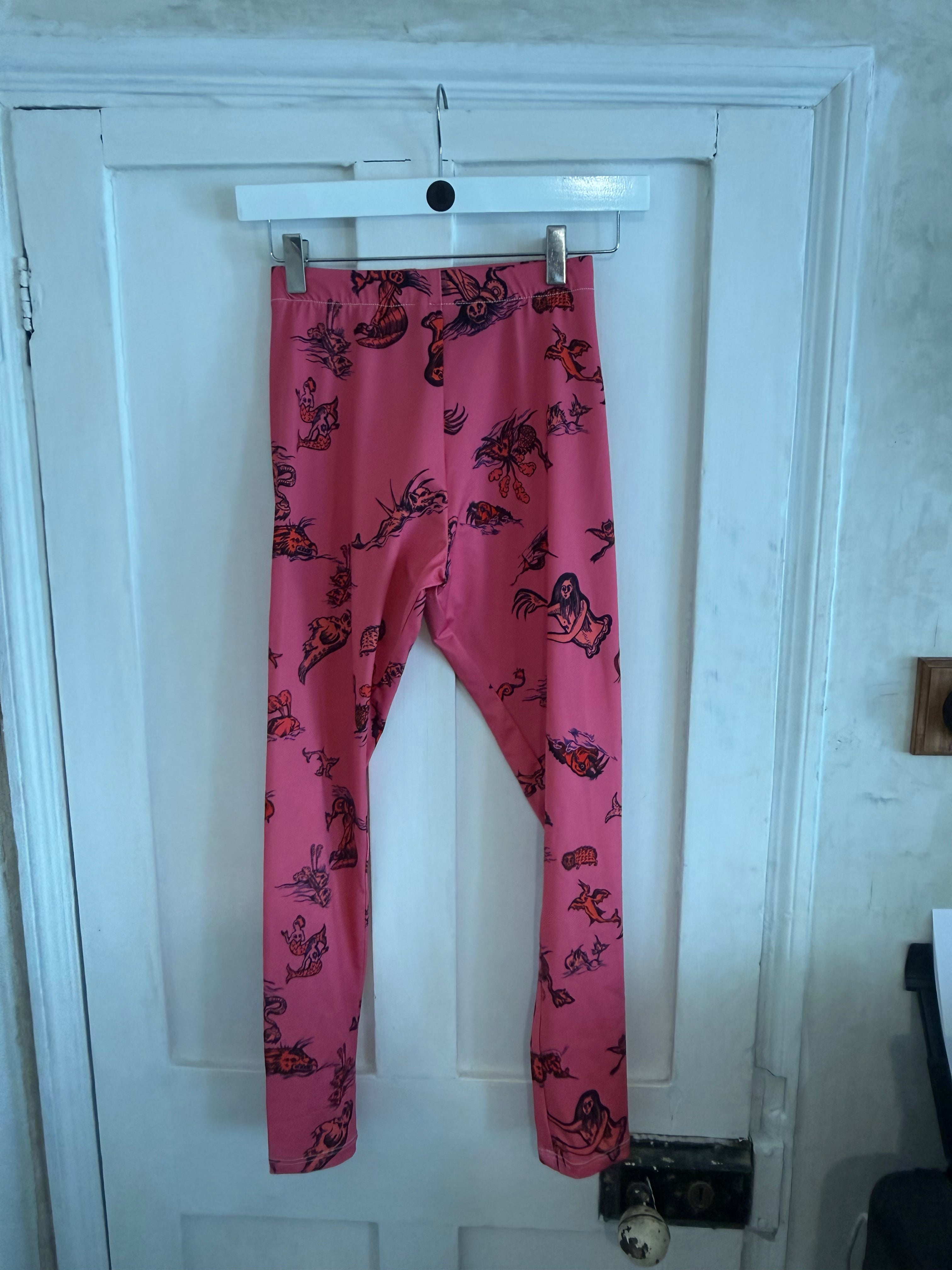 JUNE SAMPLE SALE pink monster leggings XS